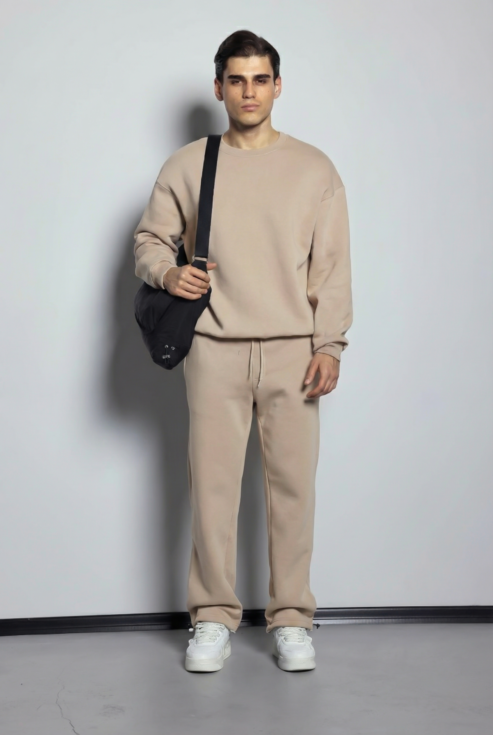 Beige Premium Winter Sweatpants