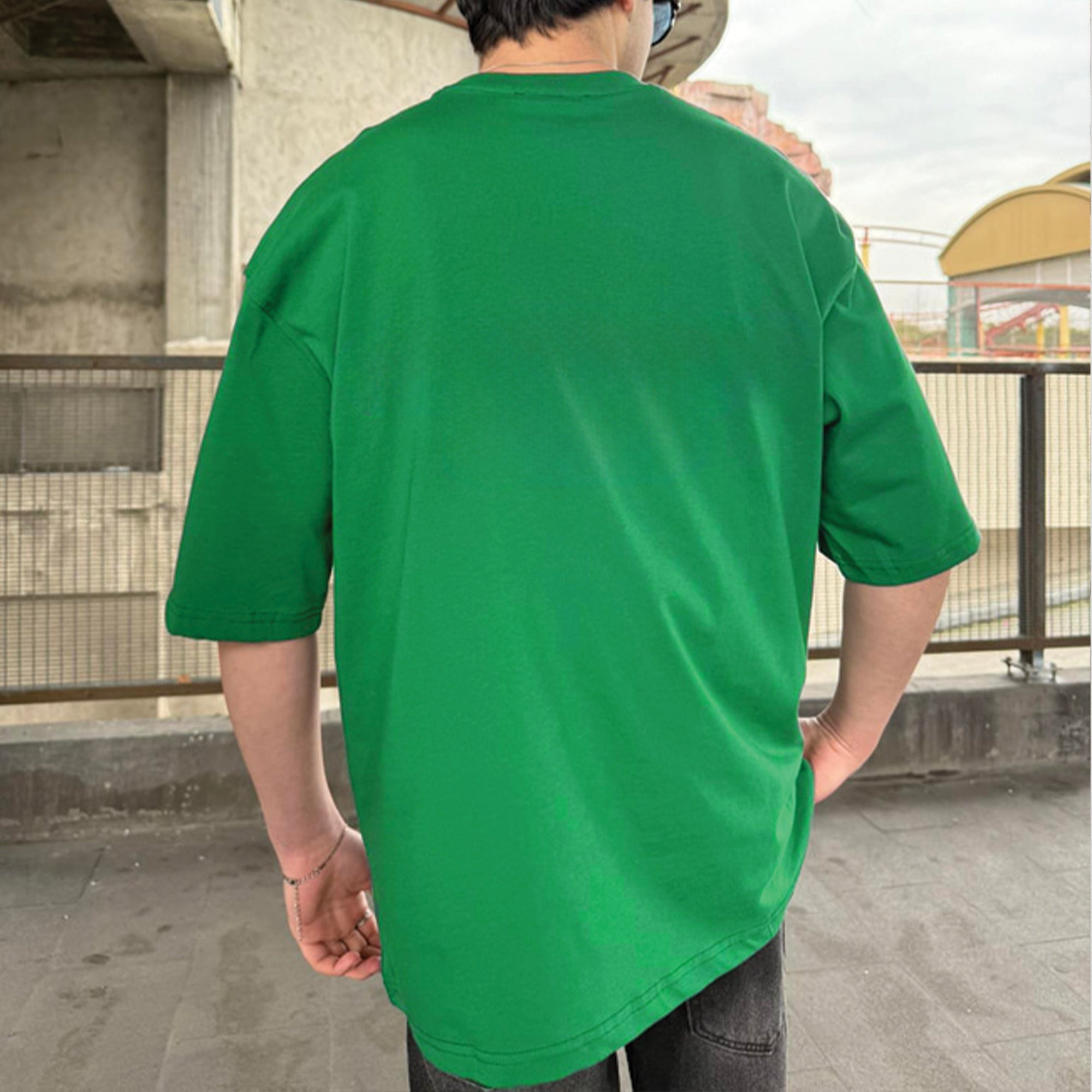 Green Basic Over size T-Shirt