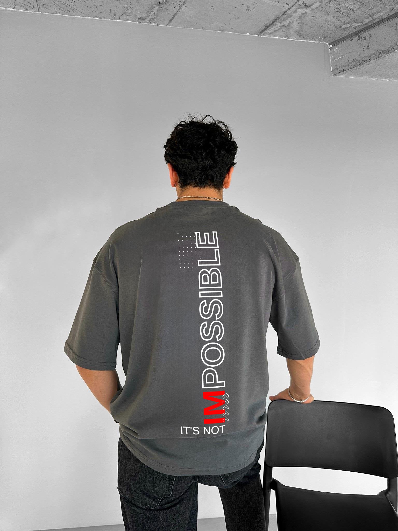 Smoke "Impossible" Printed Over size T-Shirt