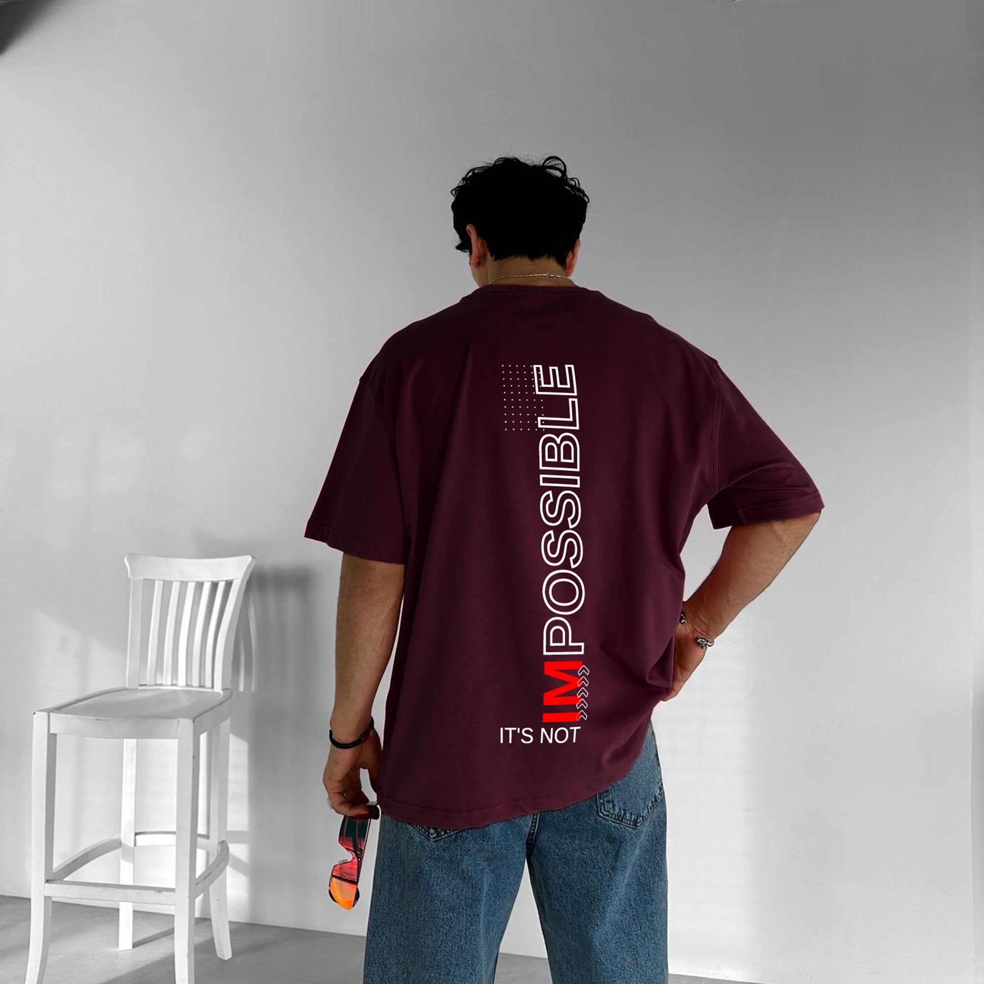 Purgendy "Impossible" Printed Over size T-Shirt