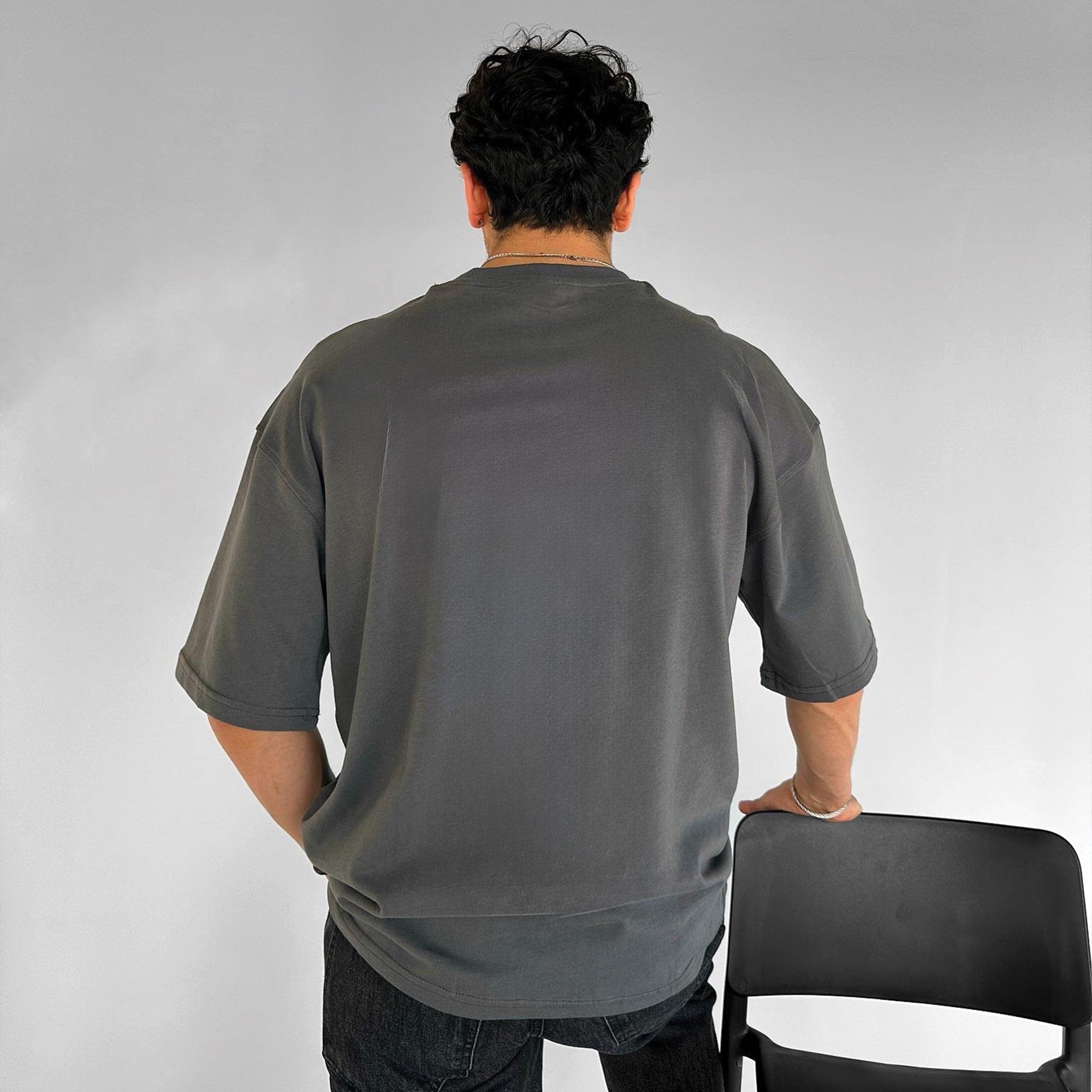 Smoke "Number" Printed Over size T-Shirt