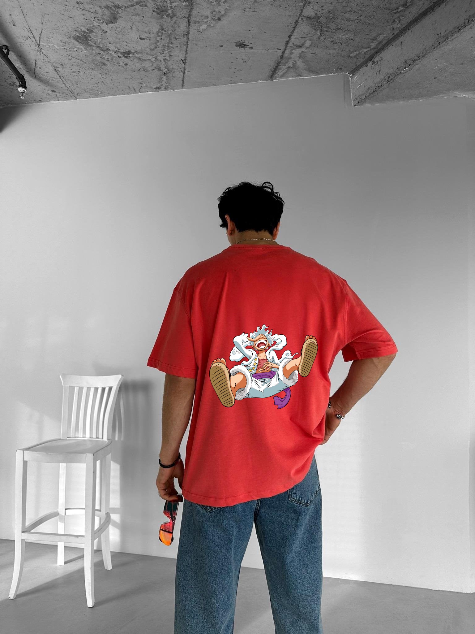 Red "Joy Boy" Printed Over size T-Shirt