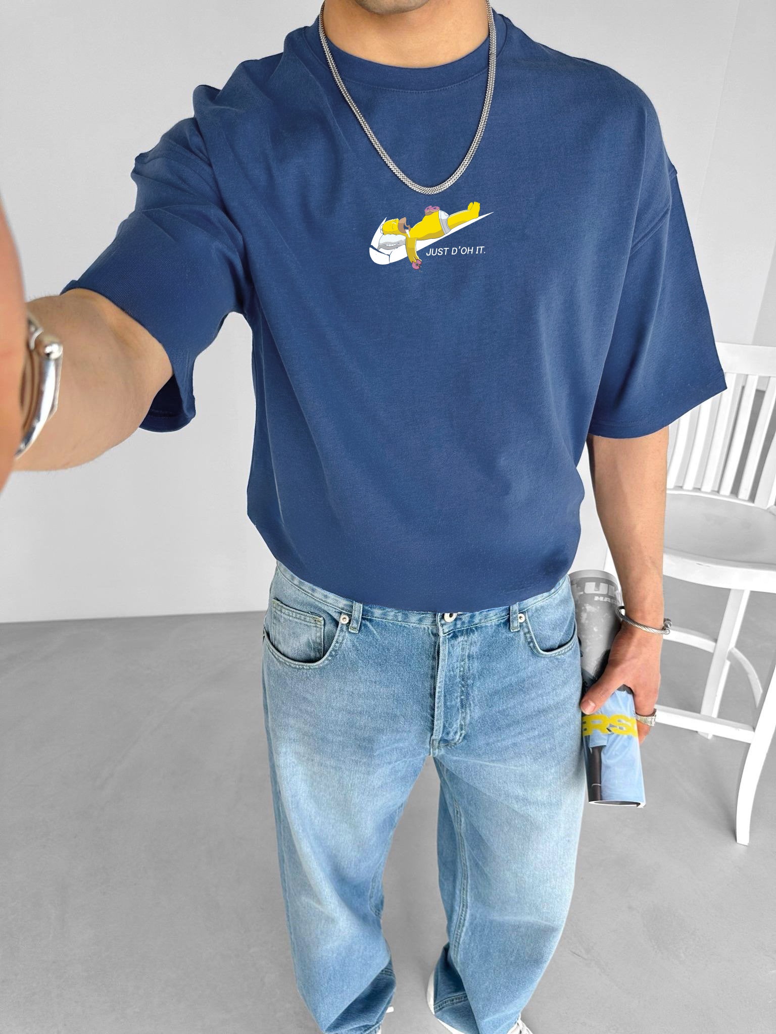 Petrol "Just Do It" Printed Over size T-Shirt