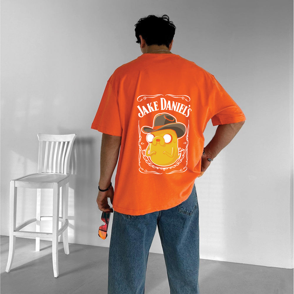 Orange "Jake" Printed Over size T-Shirt