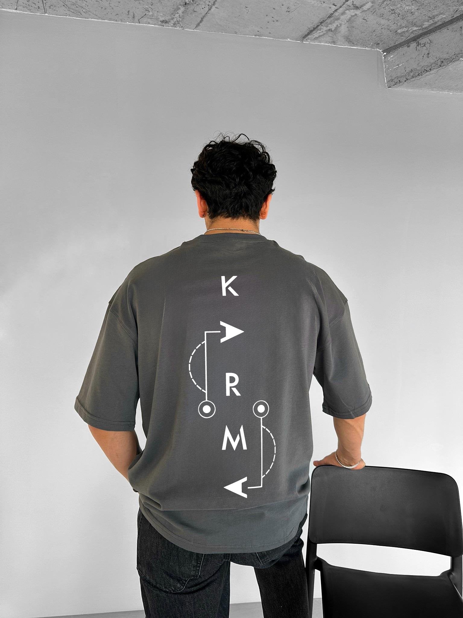 Smoke "Karma" Printed Over size T-Shirt