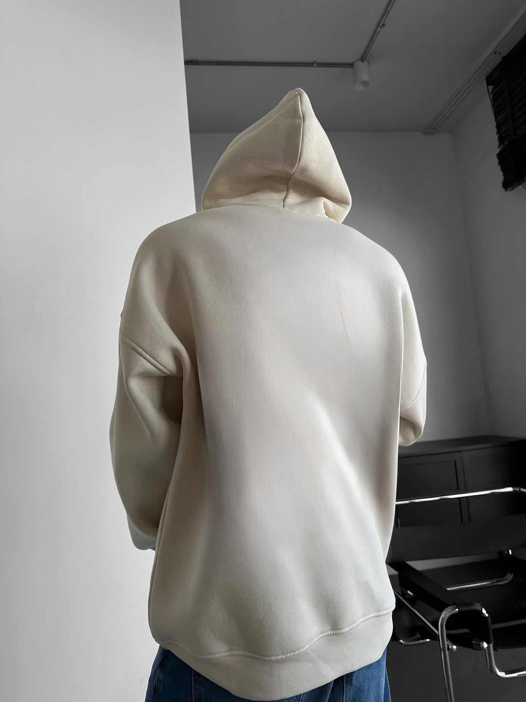 Beige Basic Oversized Hoodie