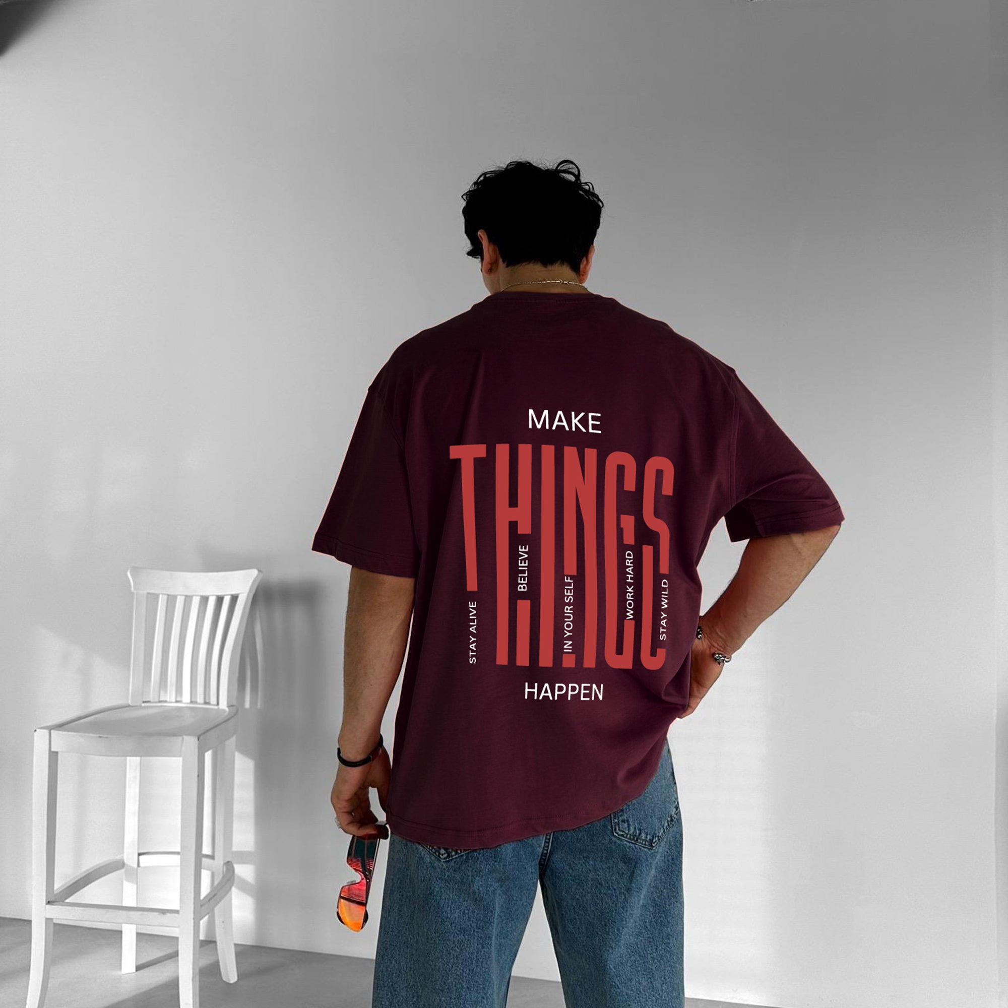 Purgendy "Things" Printed Over size T-Shirt
