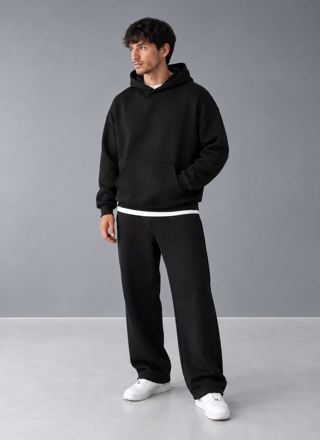 Black Basic Oversize Hoodie
