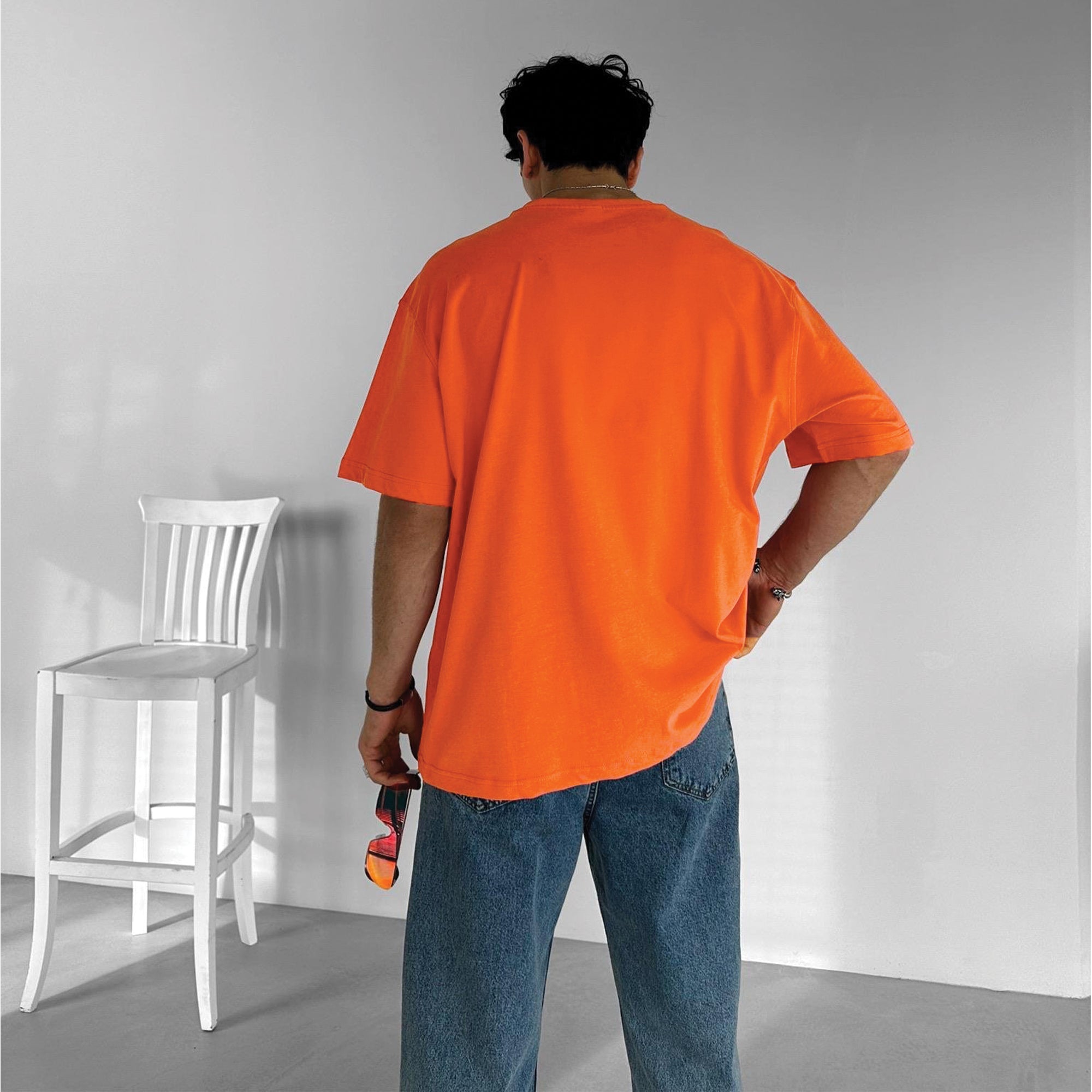 Orange Basic Over size T-Shirt