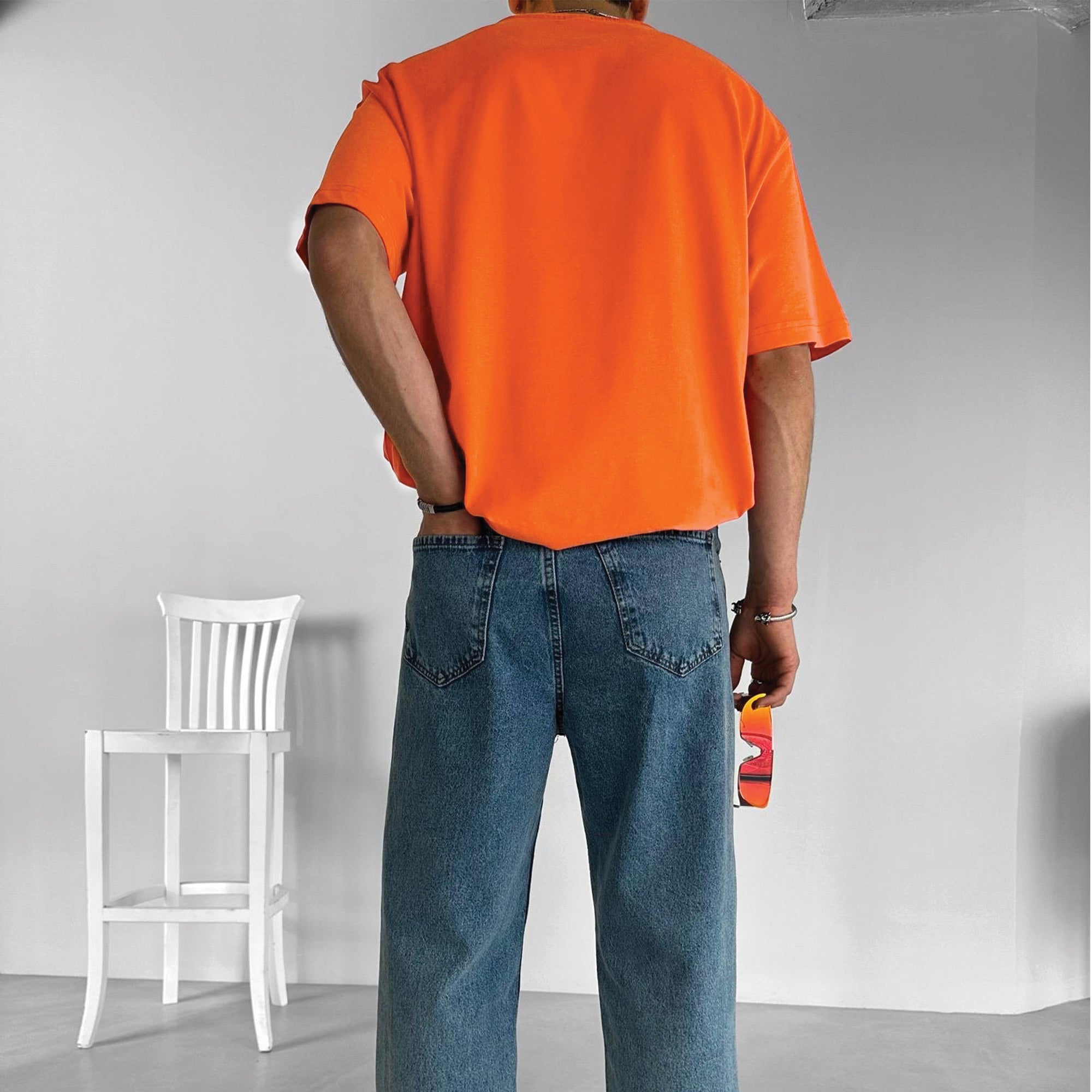 Orange Basic Over size T-Shirt