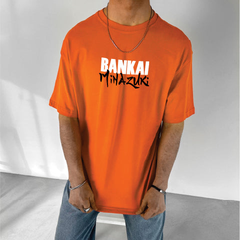 Orange "Bleach" Printed Over size T-Shirt