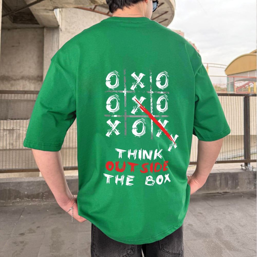 Green "Outside" Printed Over size T-Shirt