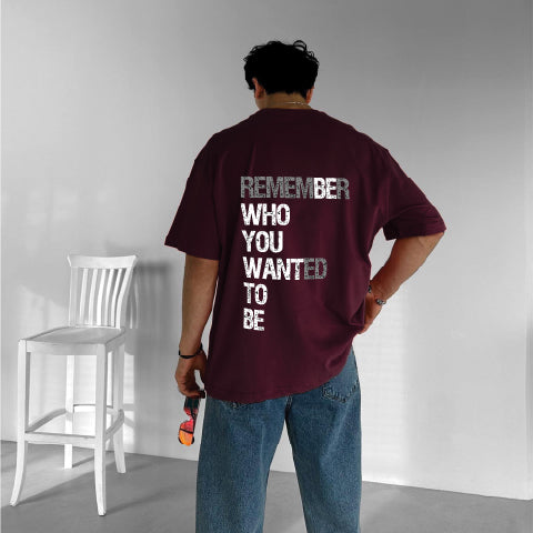 Purgendy "Remember" Printed Over size T-Shirt