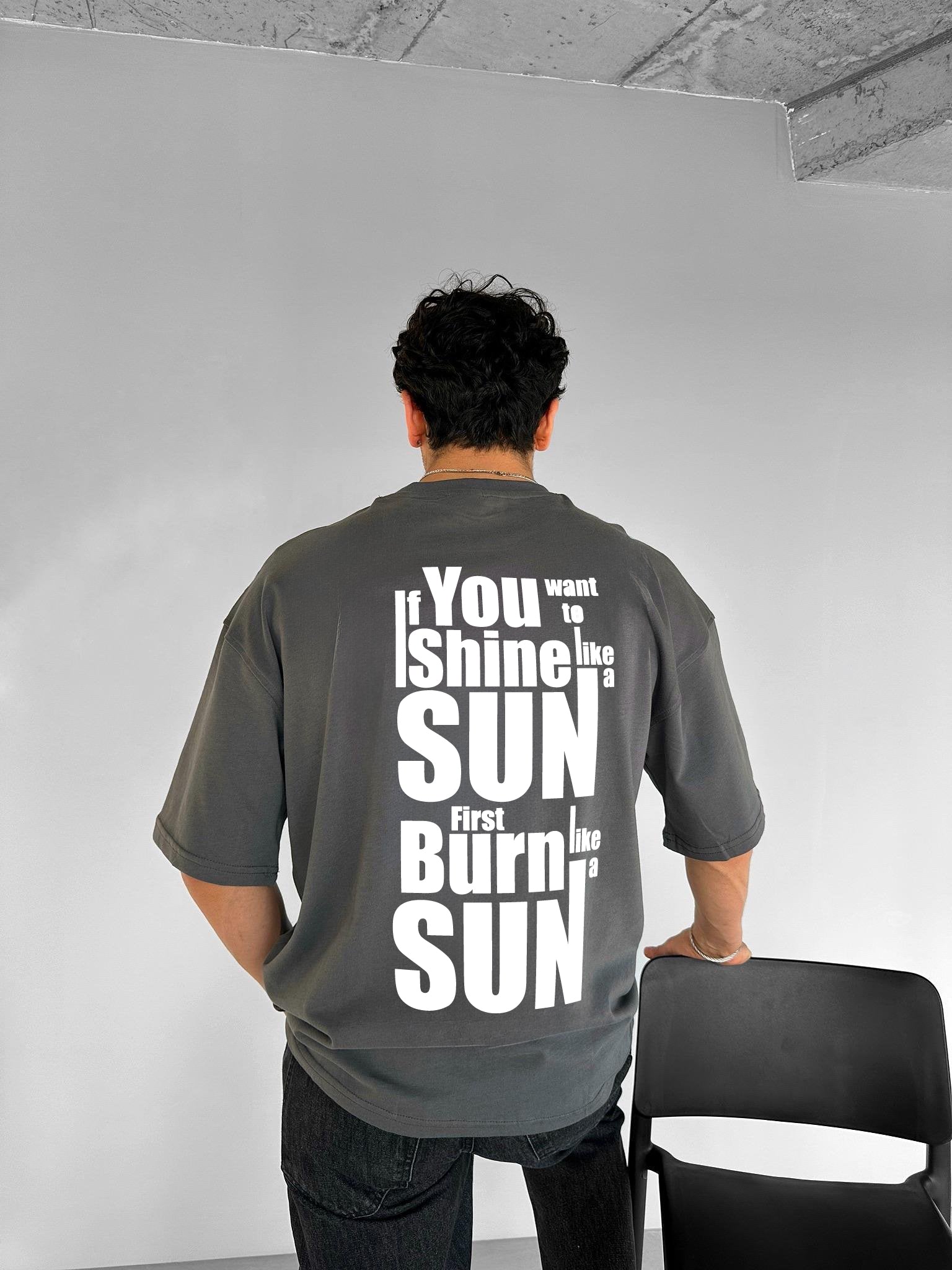 Smoke "Shine" Printed Over size T-Shirt
