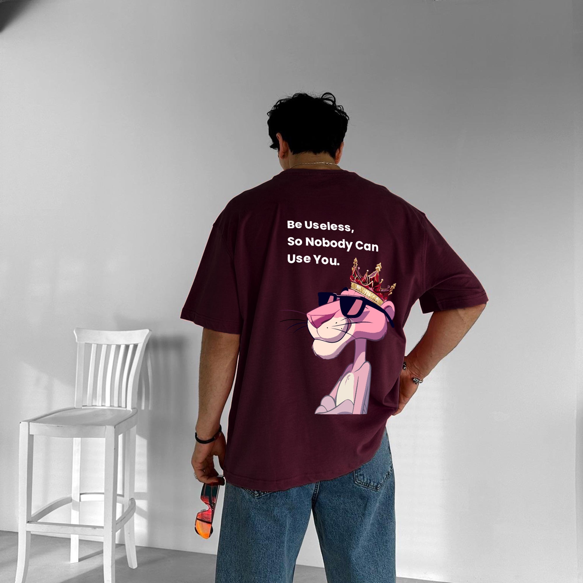 Purgendy "Useless" Printed Over size T-Shirt