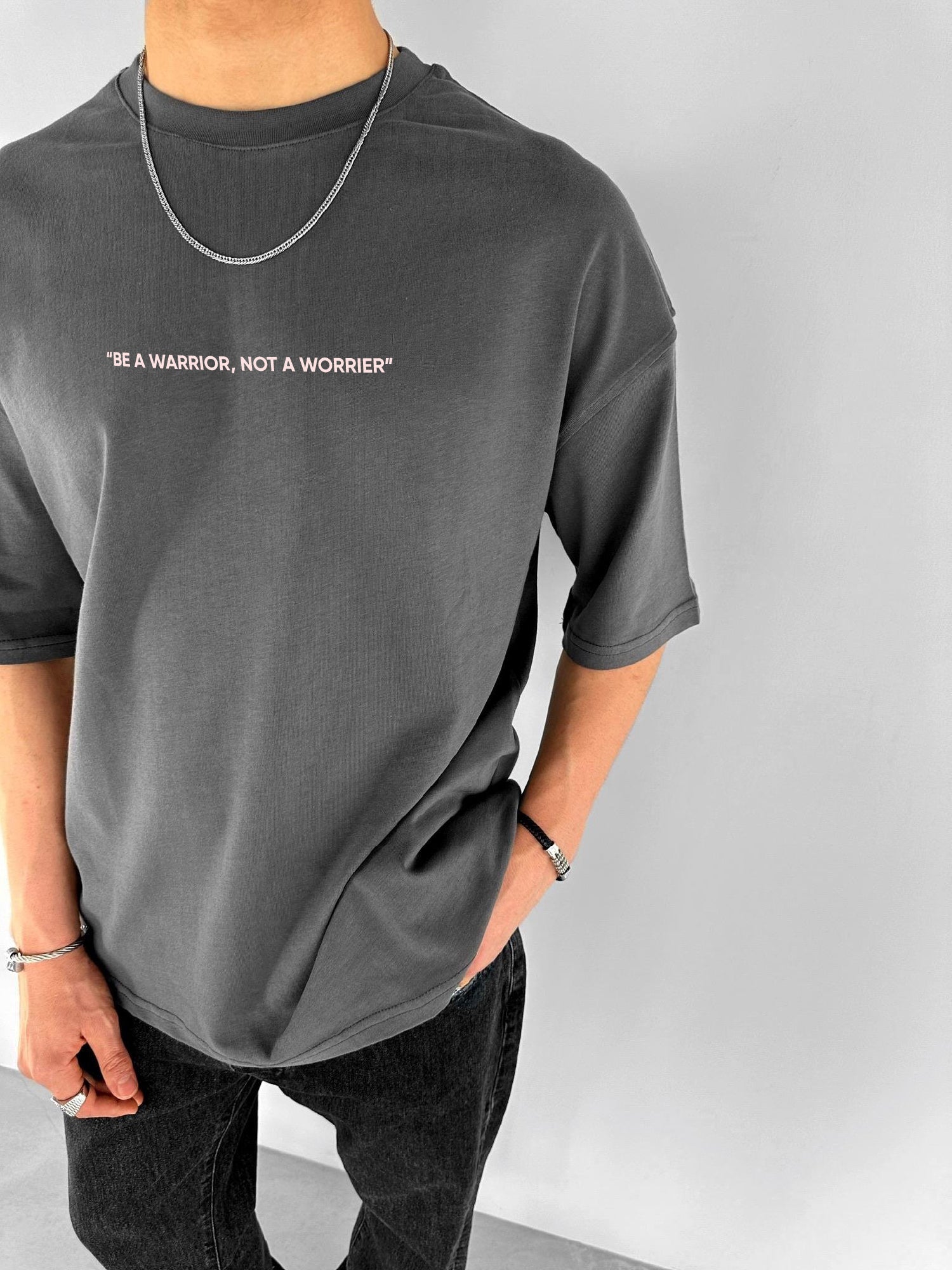 Smoke "Warrior" Printed Over size T-Shirt