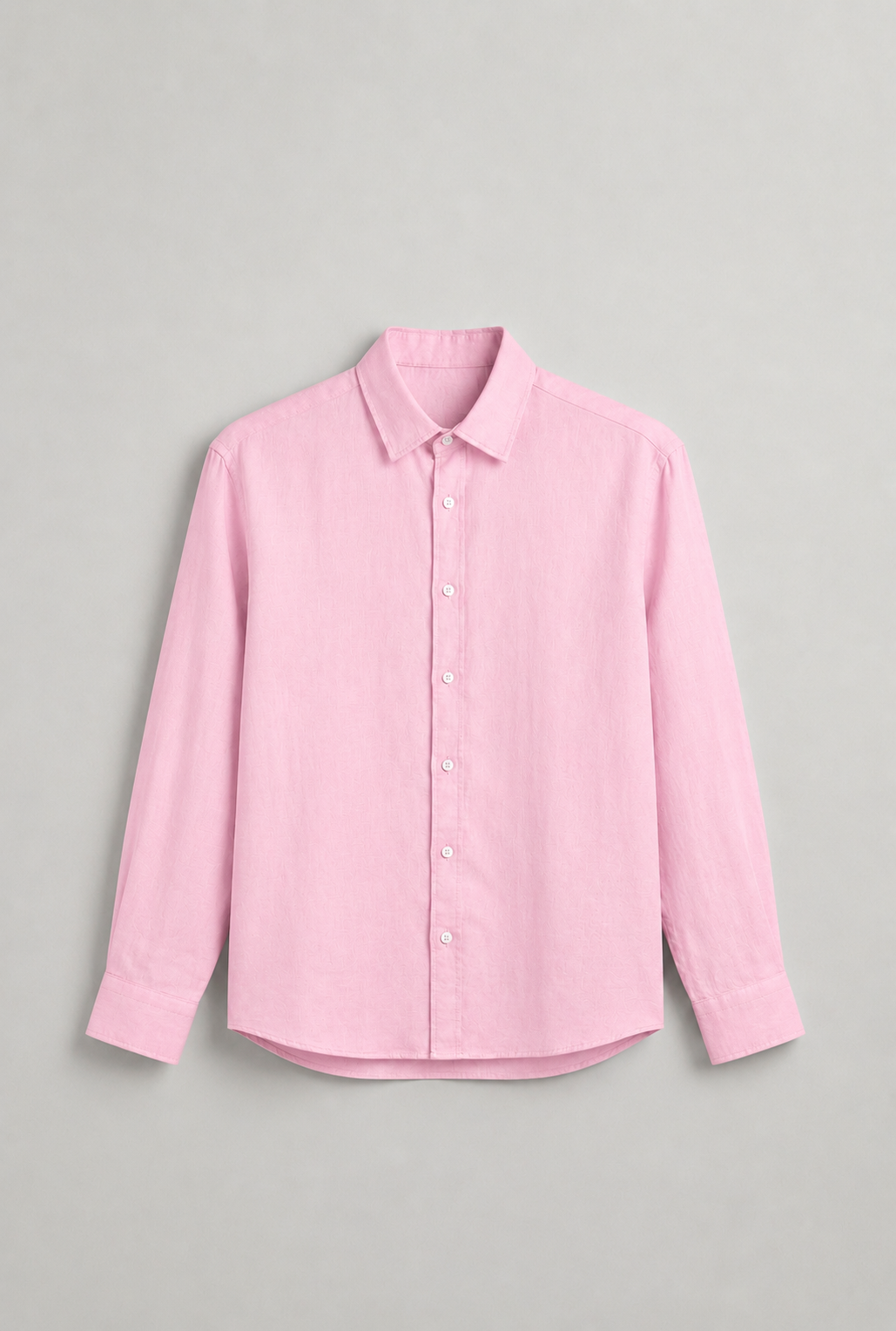 Long-Sleeve Linen Shirt Light Pink