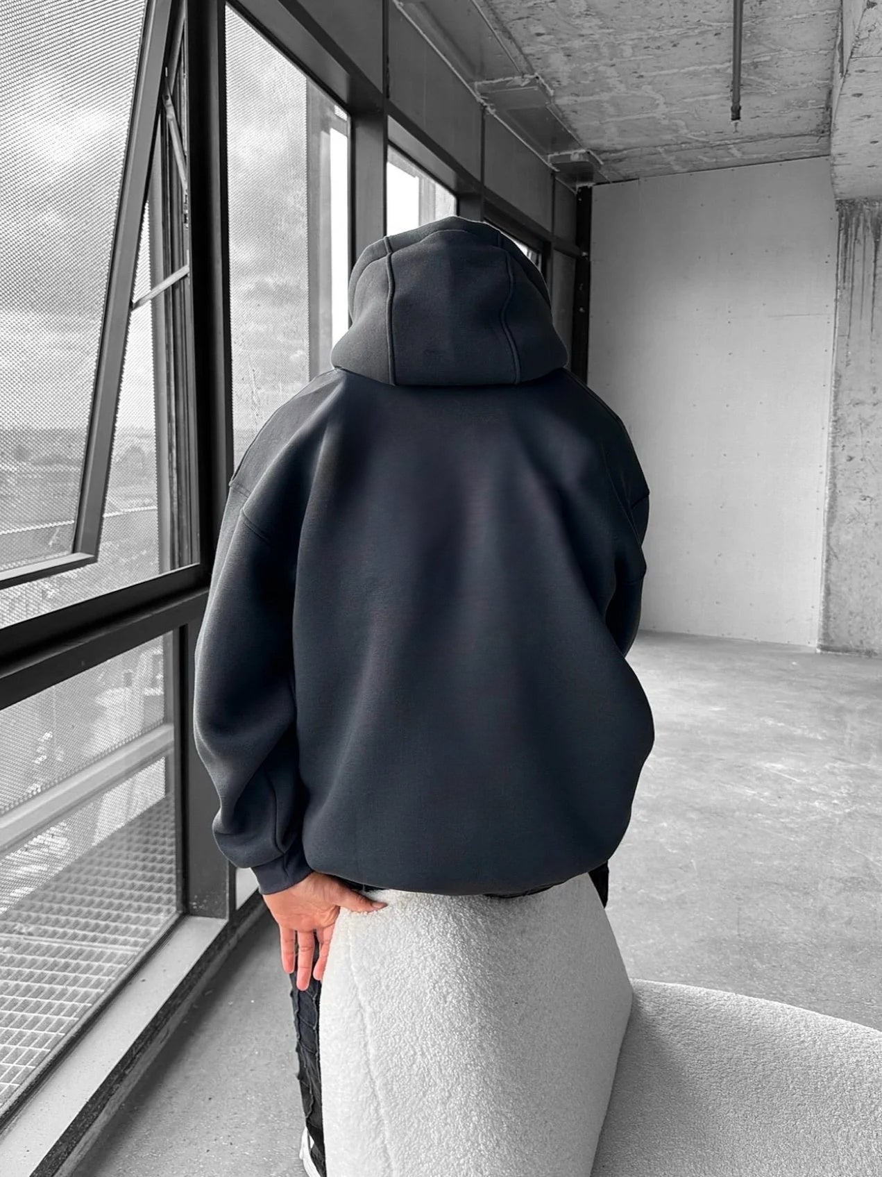 Smoked Basic Oversized Hoodie