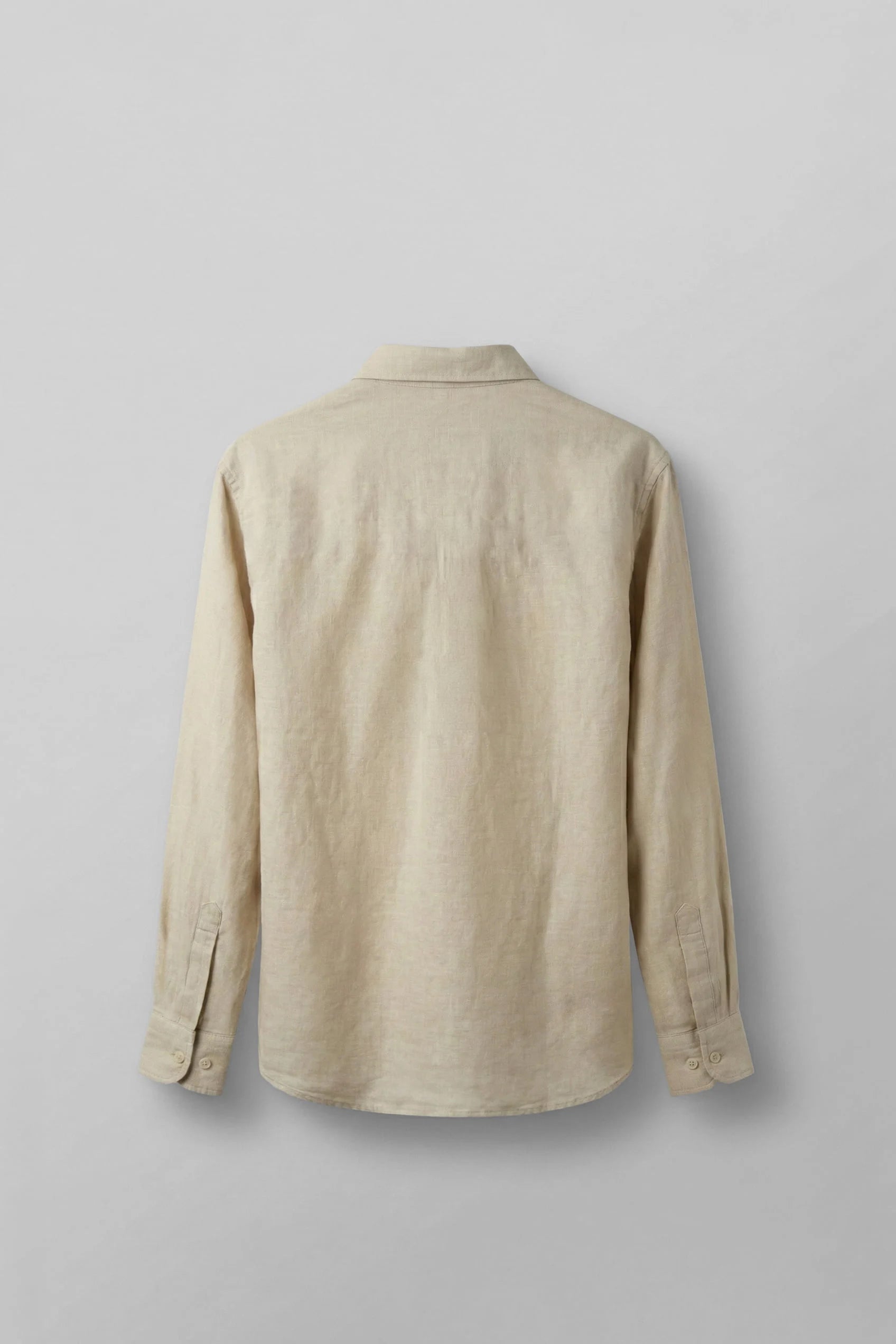 Long-Sleeve Linen Shirt Beige