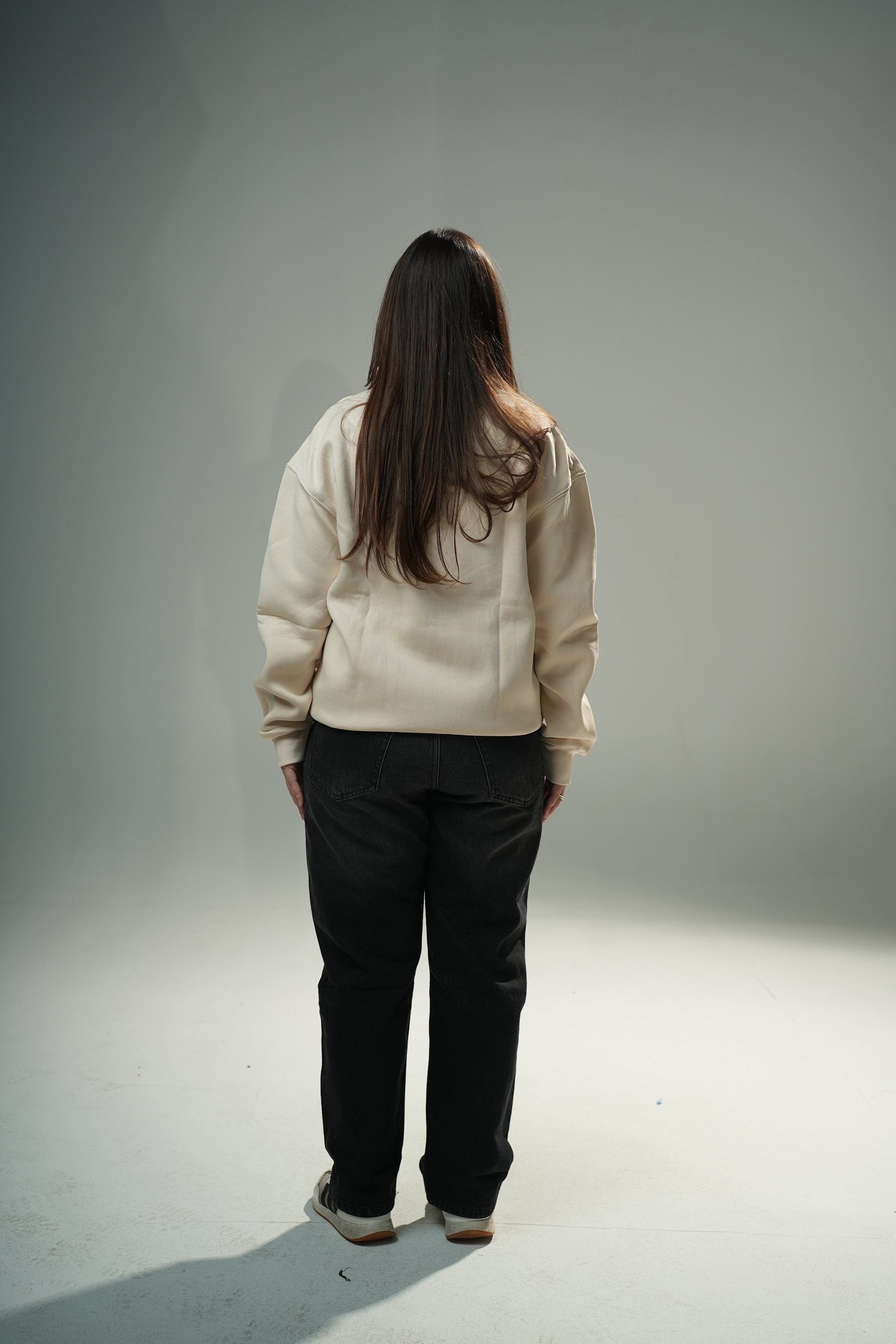Beige Quarter-zip sweater