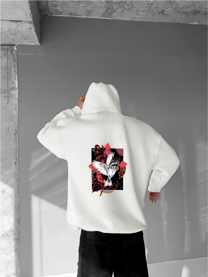 Off-White "Bird" Printed Oversize Hoodie