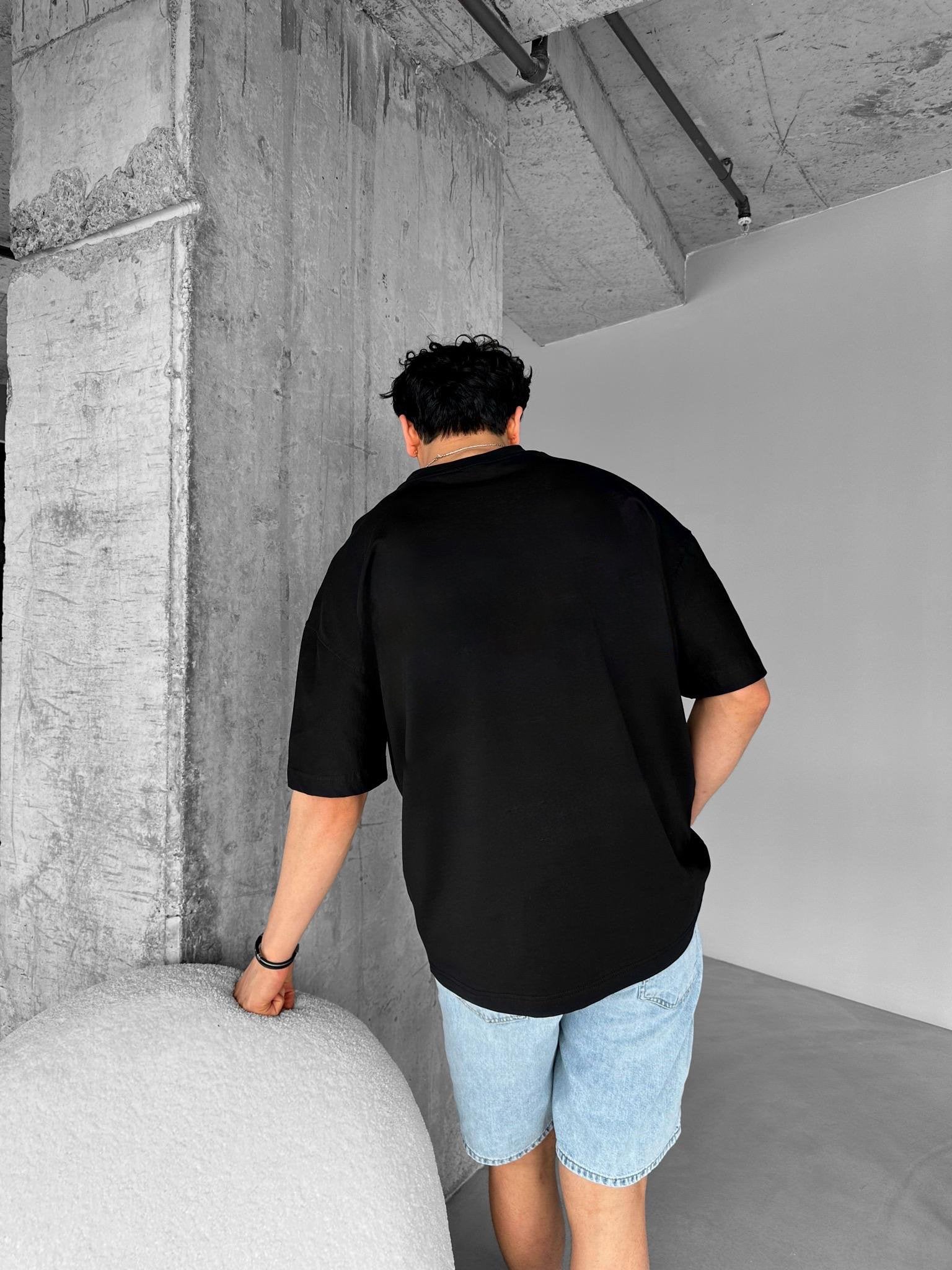 Black "Number" Printed Over size T-Shirt