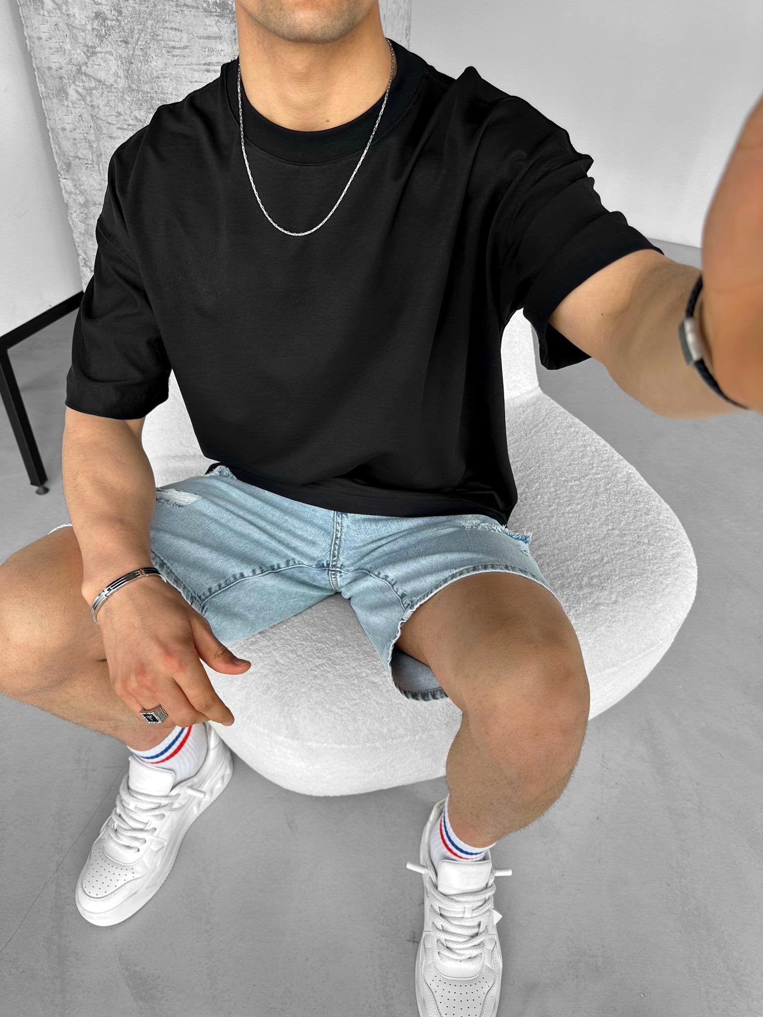 Black "Useless" Printed Over size T-Shirt