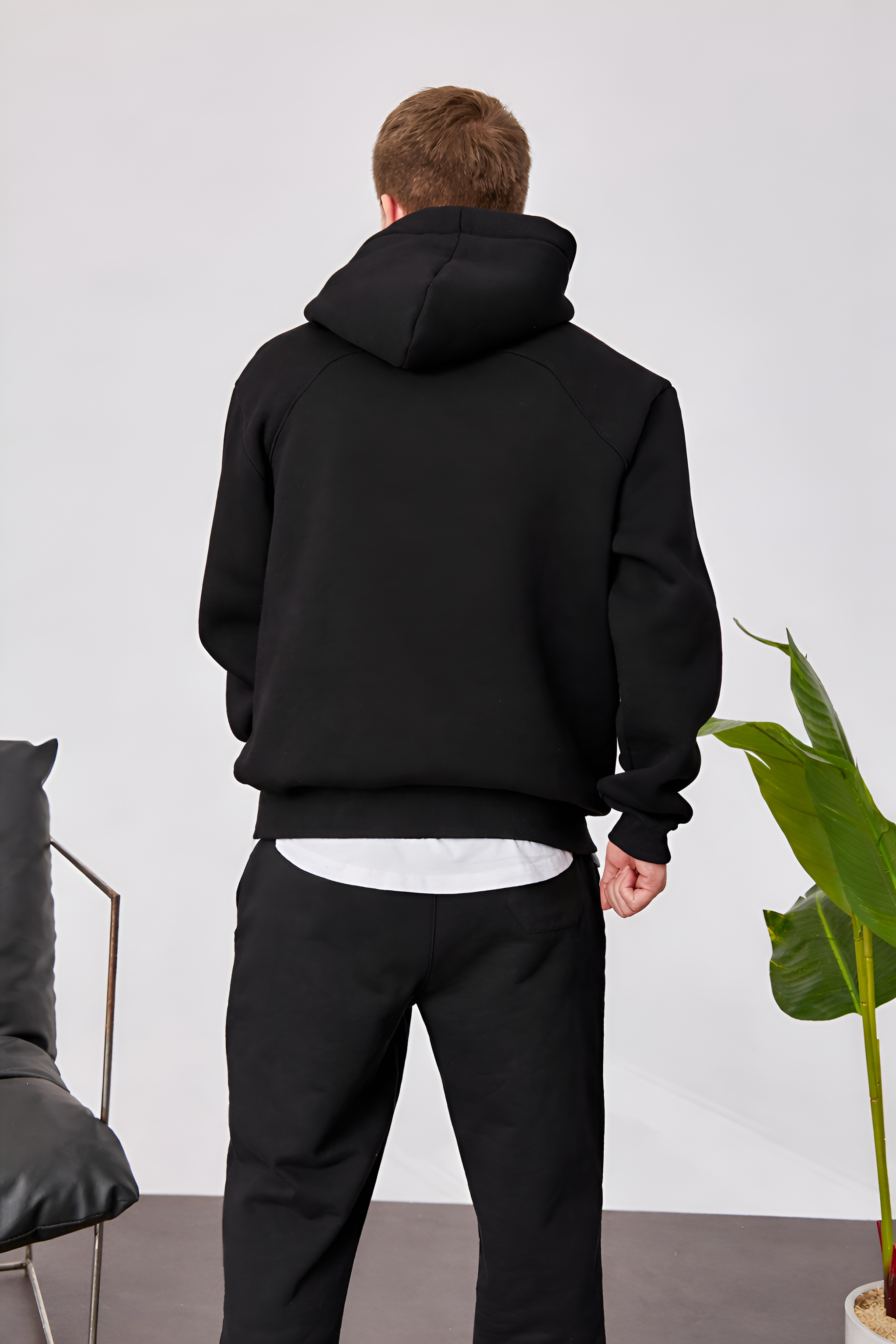 Black "Number" Printed Oversize Hoodie