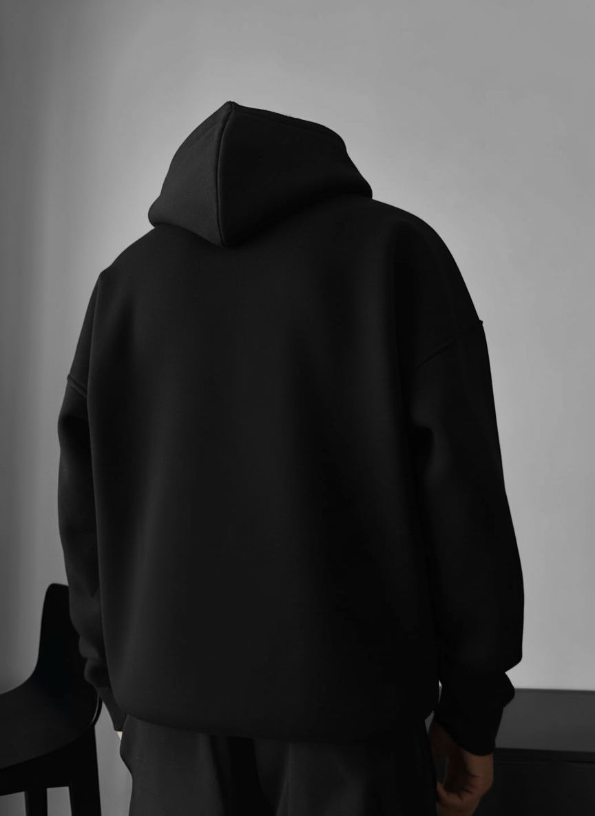 Black Basic Oversize Hoodie