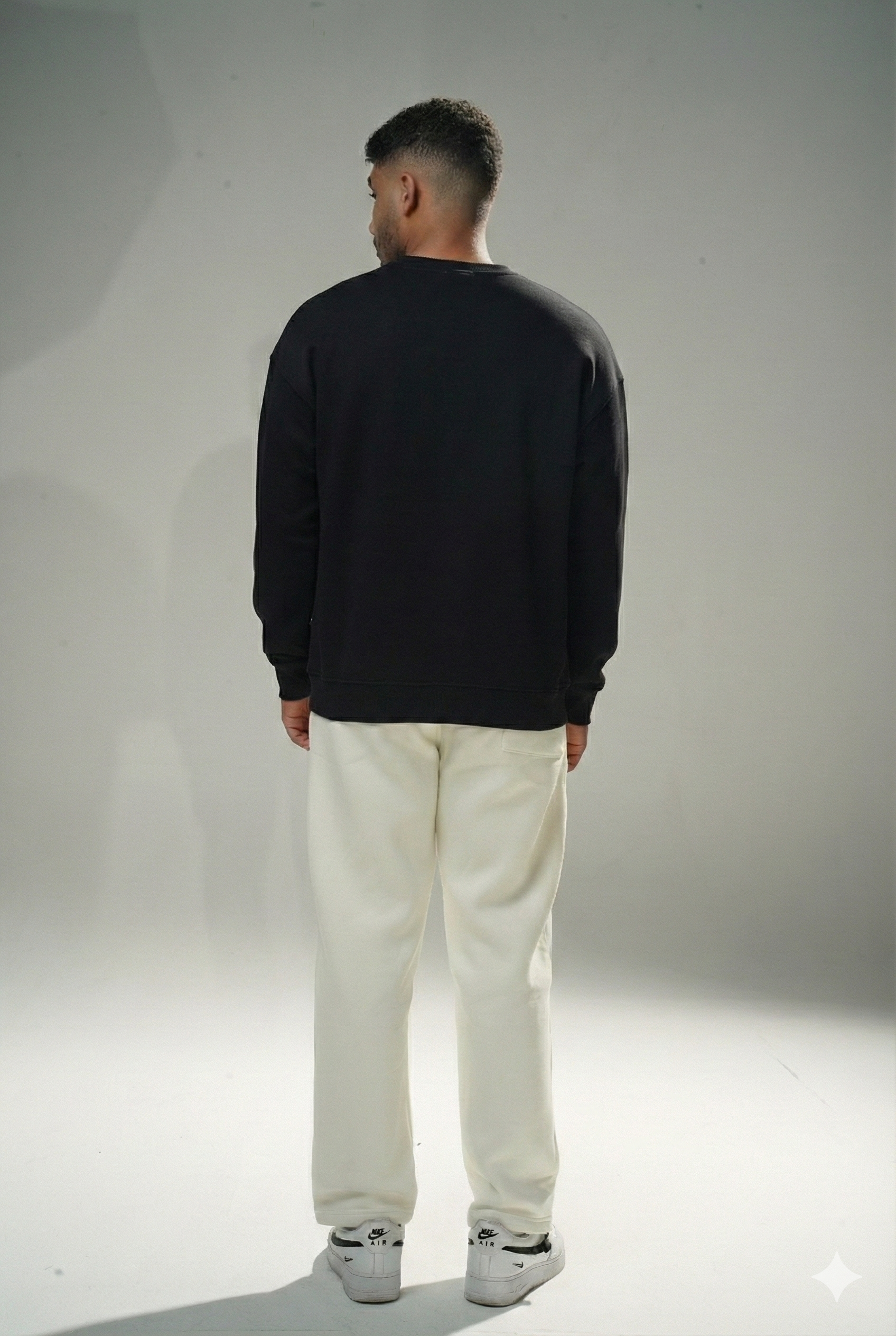 Black "Number" Oversize Crew Neck Sweeter