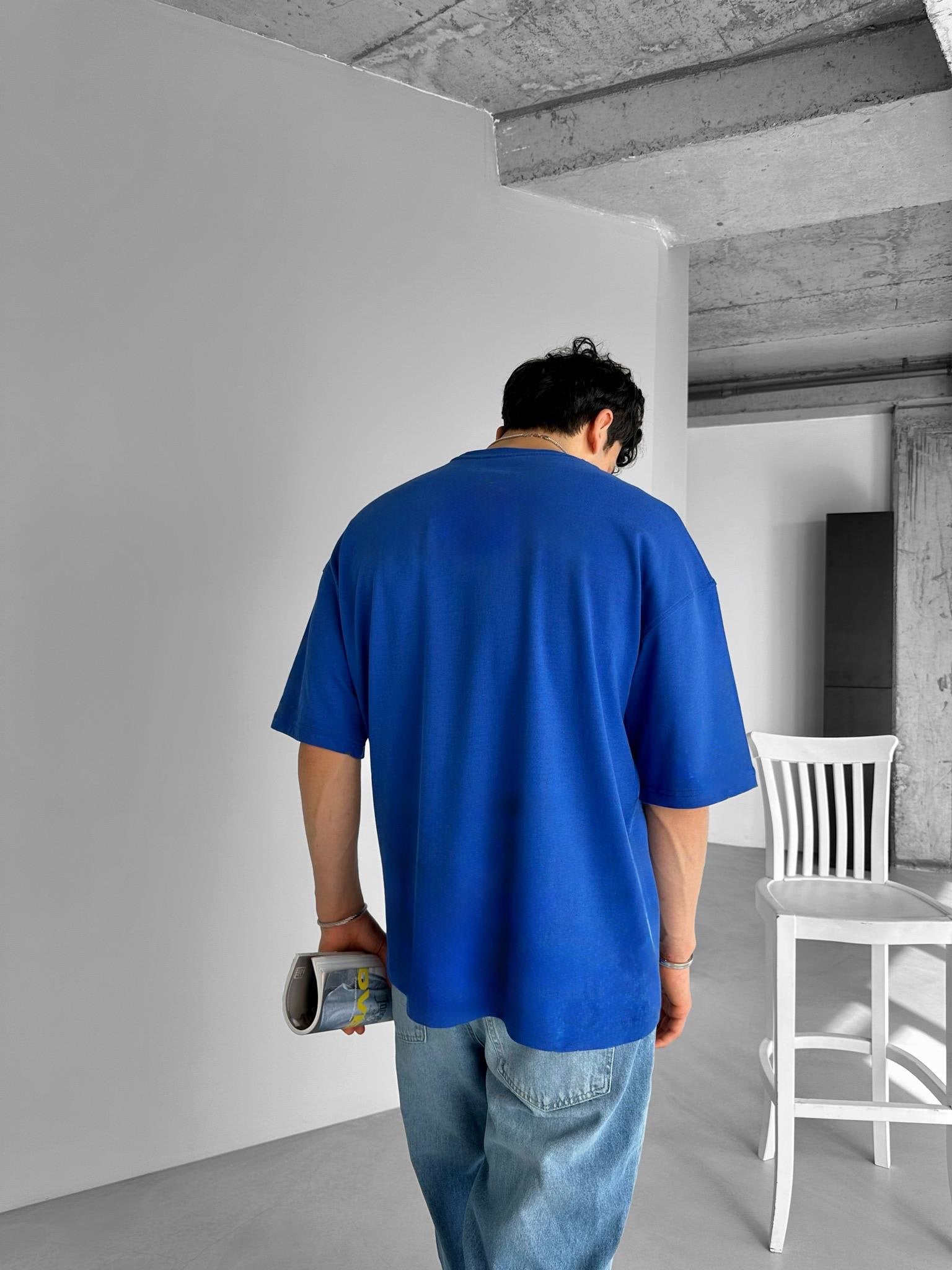 Blue Basic Over size T-Shirt