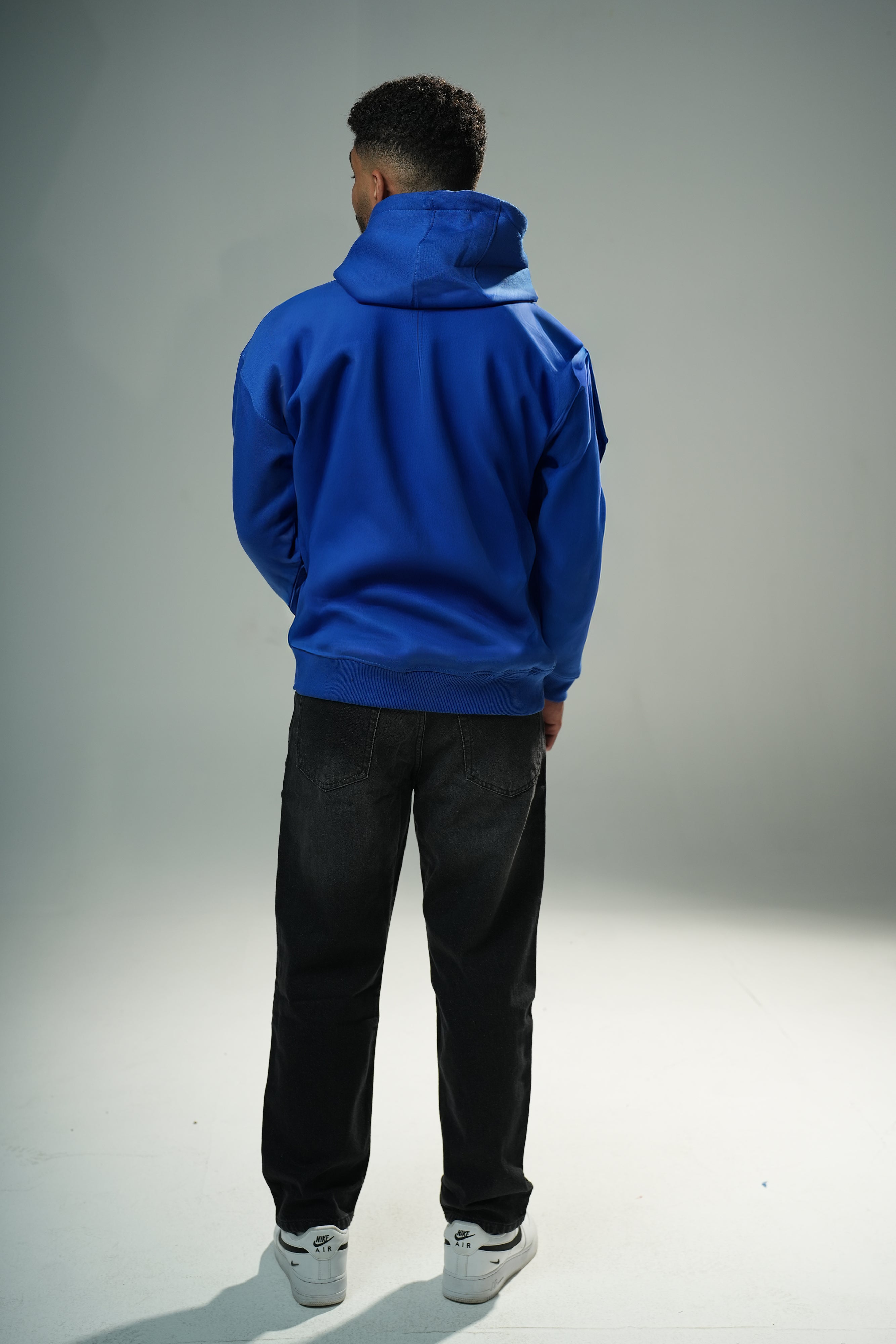 Blue "Number" Printed Oversize Hoodie