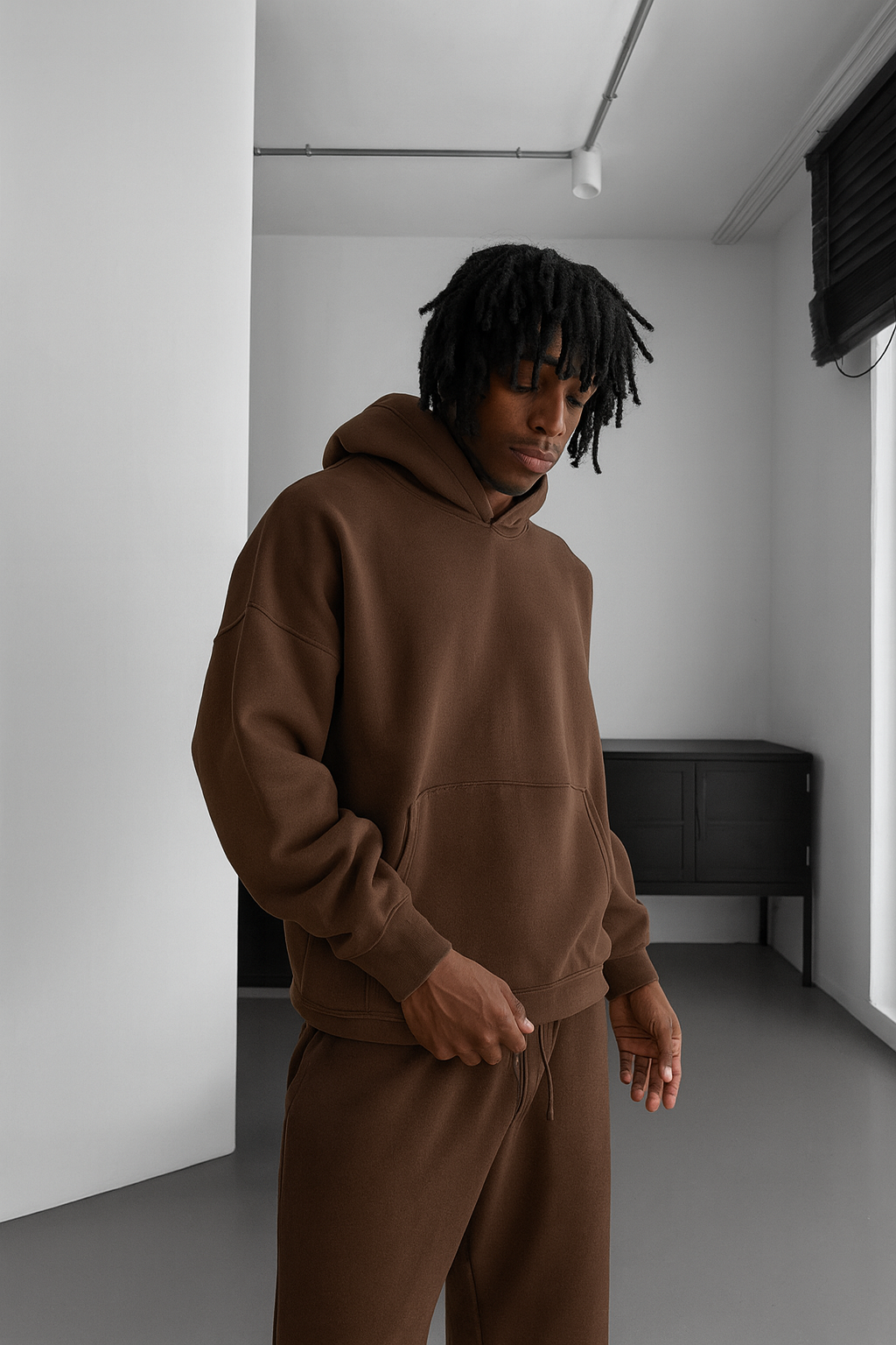 Brown Basic Oversize Hoodie