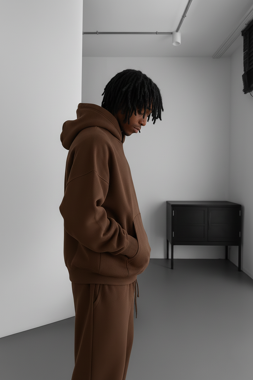 Brown Basic Oversize Hoodie