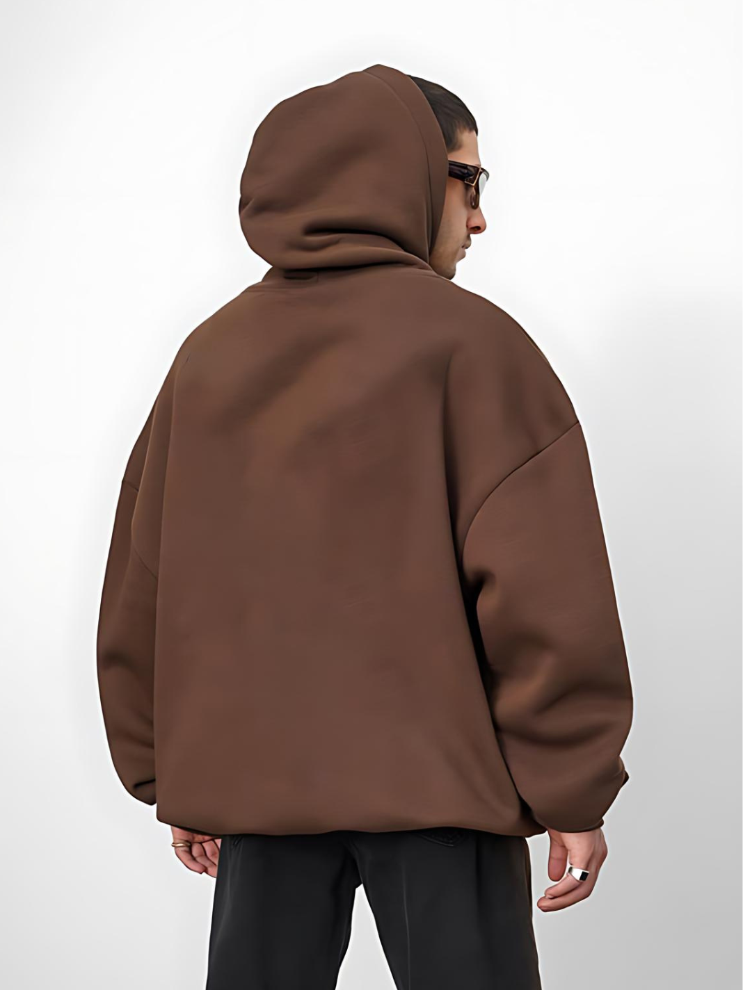 Brown "Jake Front" Printed Oversize Hoodie