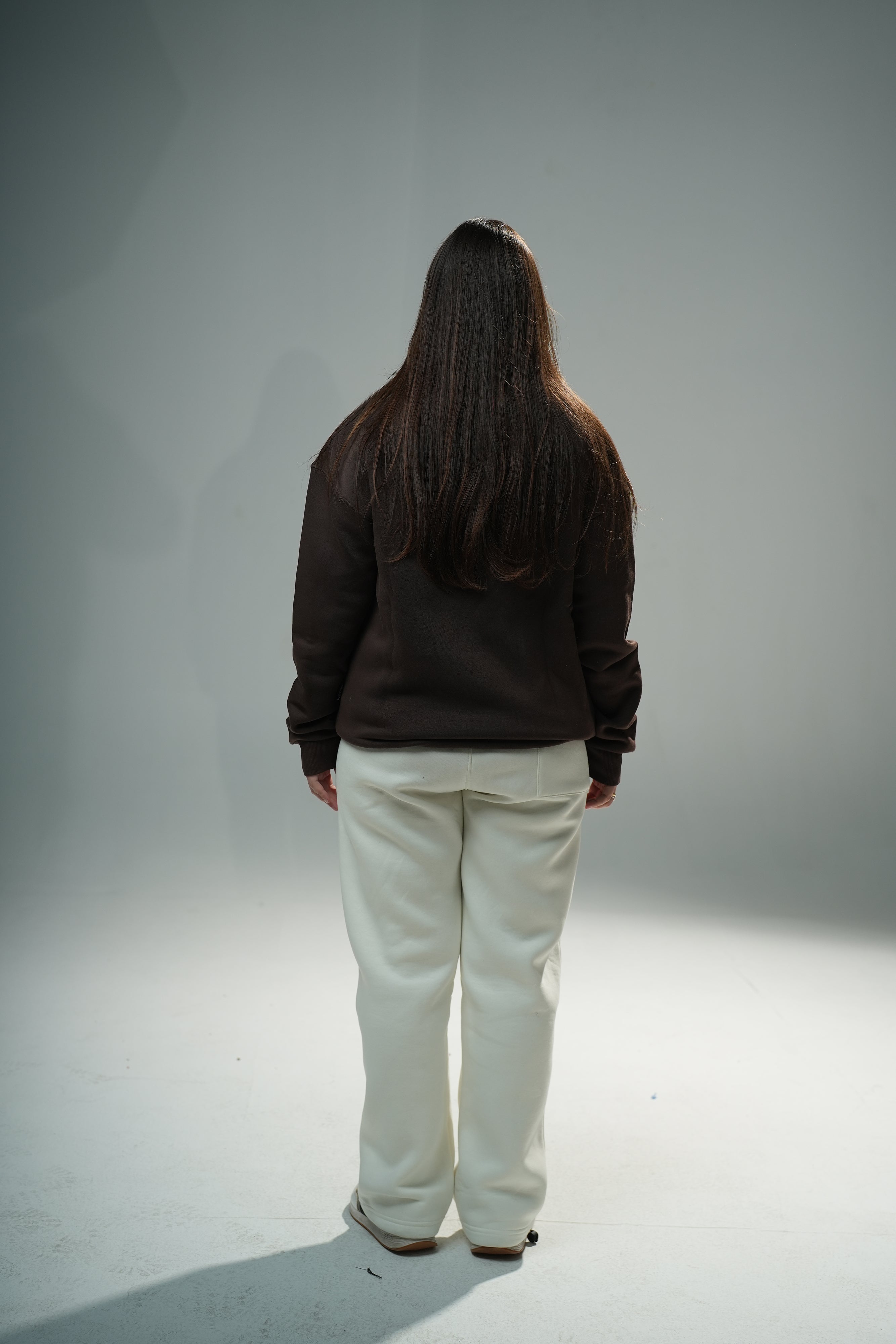Brown Quarter-zip sweater