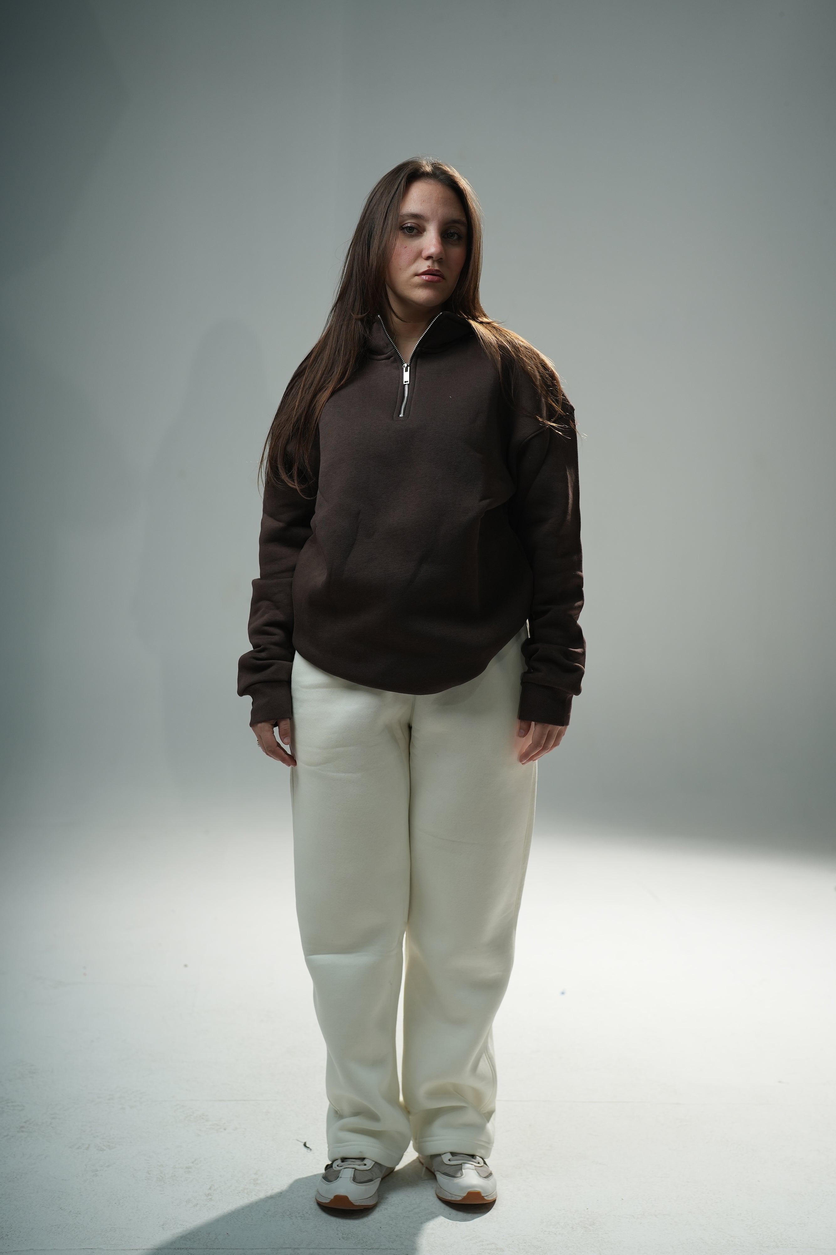 Brown Quarter-zip sweater