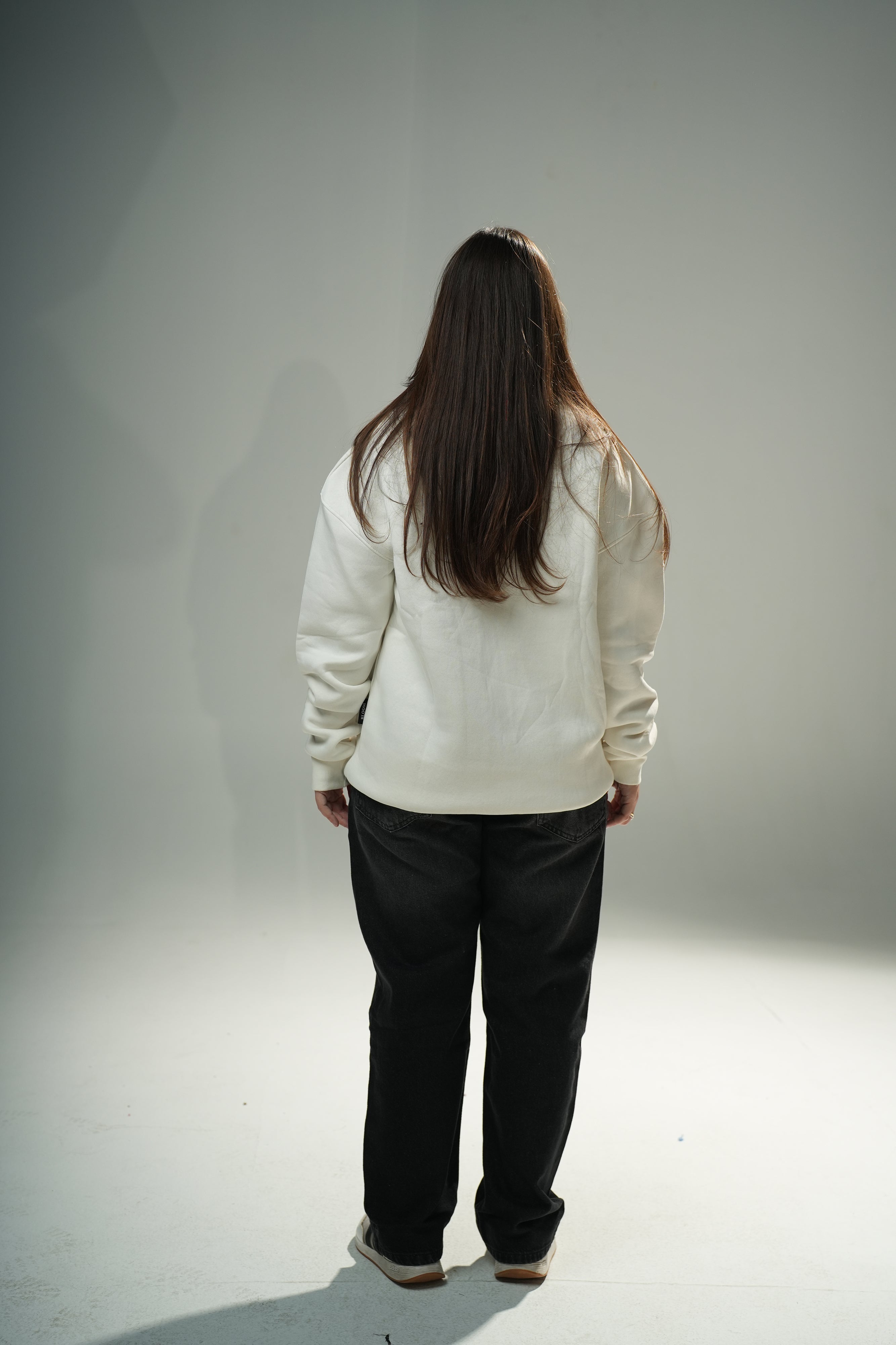 White Quarter-zip sweater