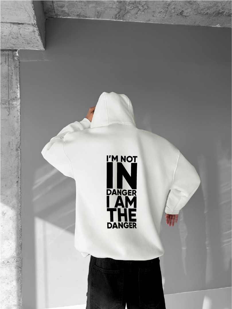 Off-White "Danger" Printed Oversize Hoodie