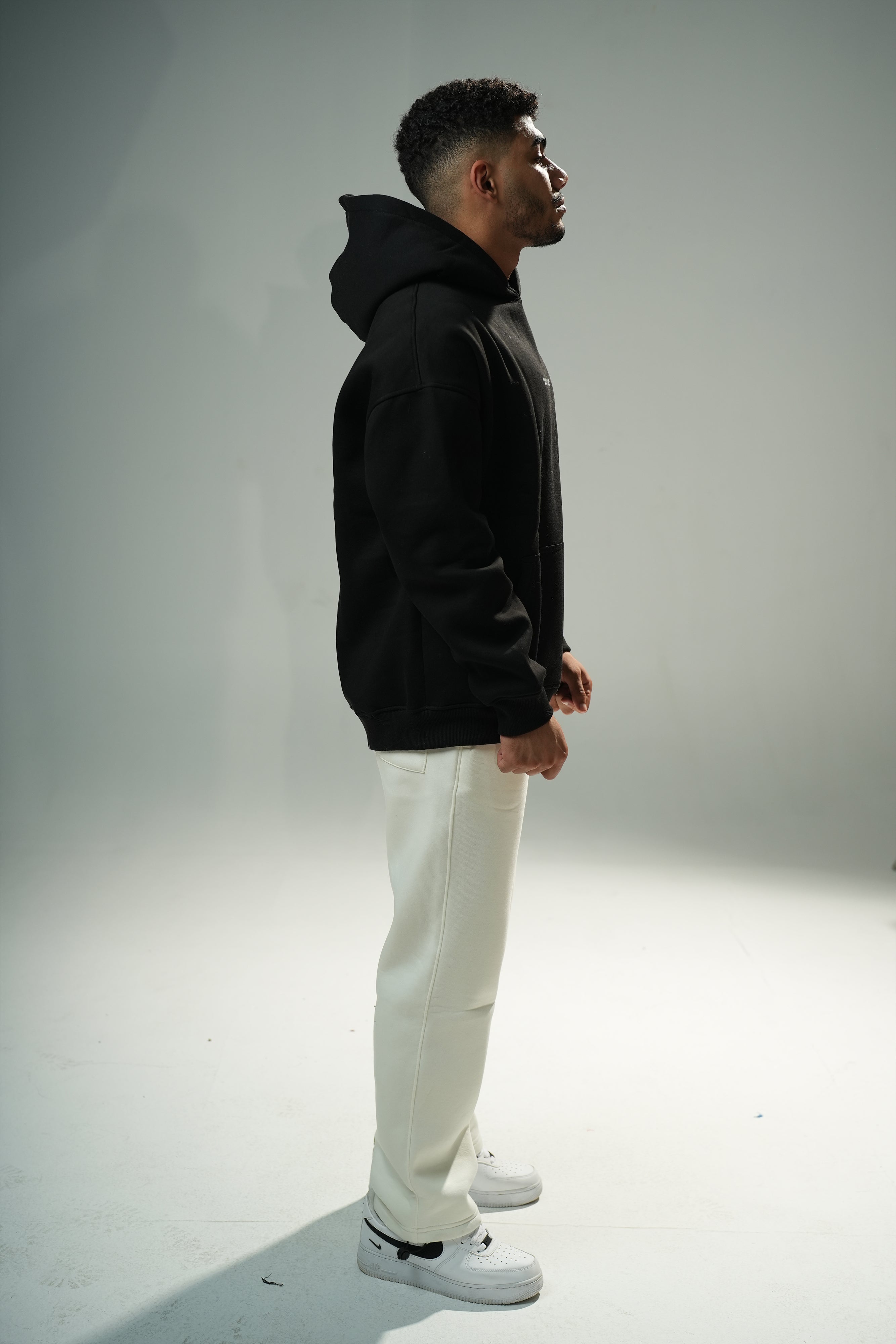 Black "Danger" Printed Oversize Hoodie