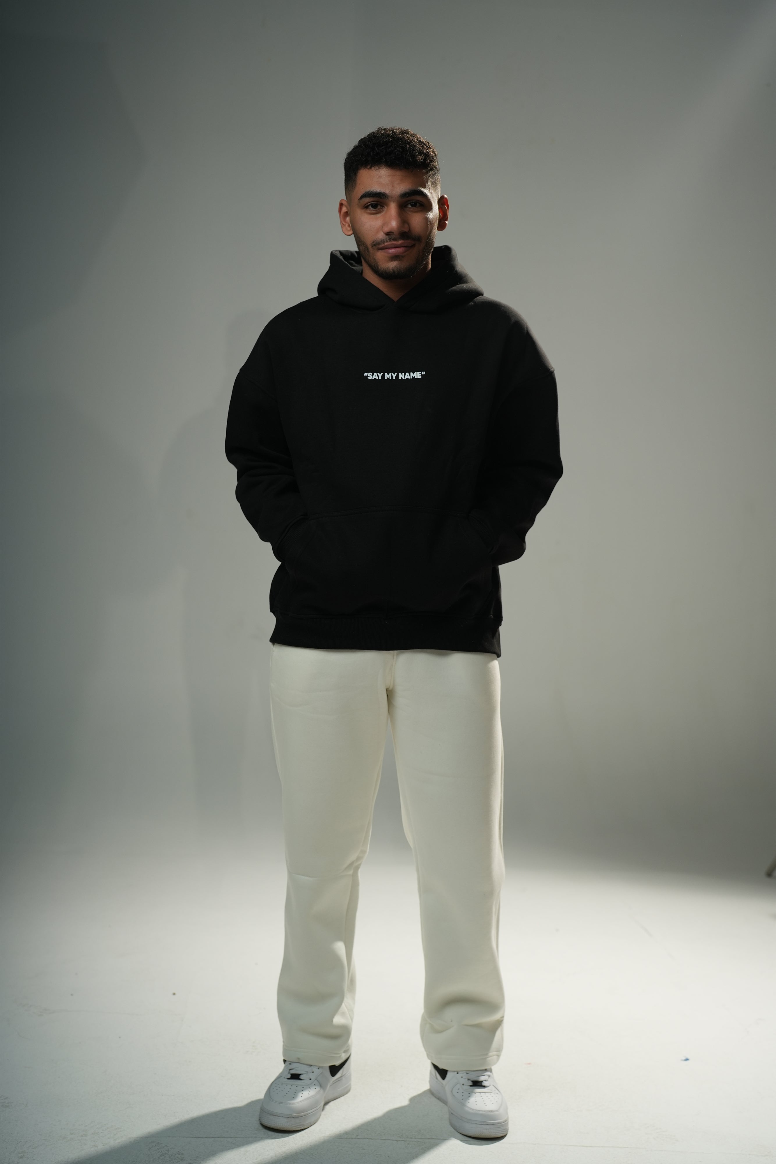 Black "Danger" Printed Oversize Hoodie