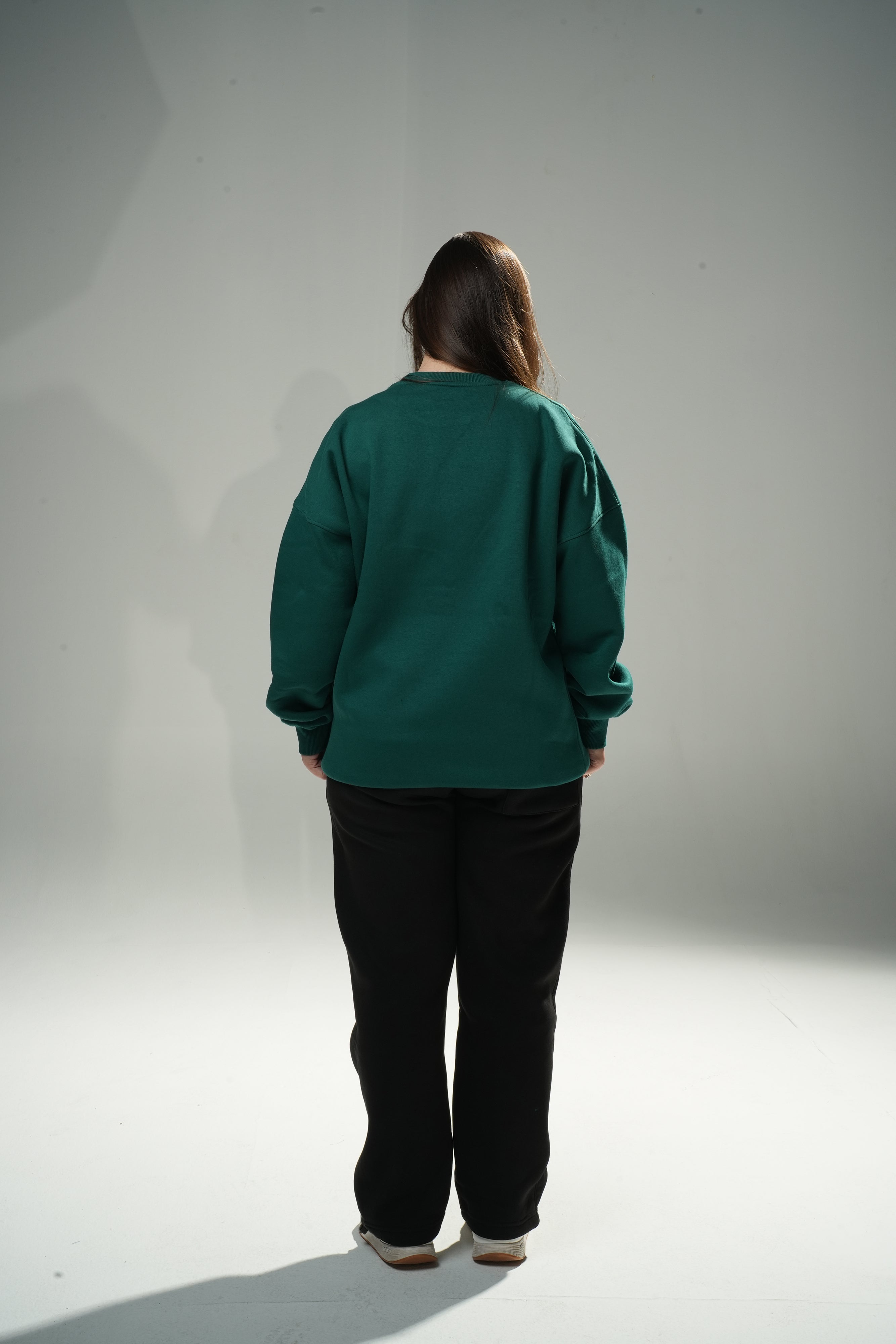 Dark Green "Number Oversize Crew Neck Sweeter