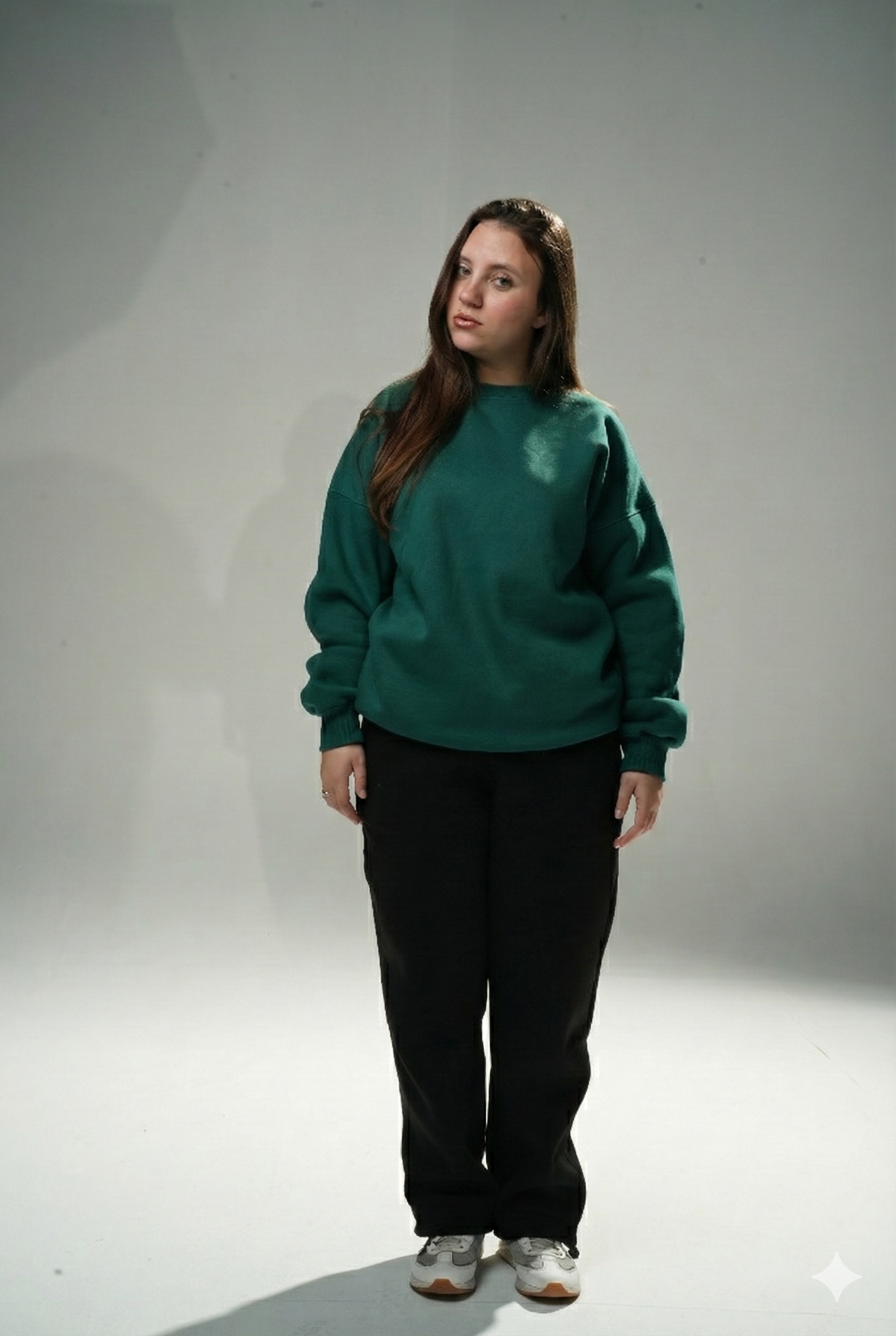 Dark Green "Disagree" Oversize Crew Neck Sweeter