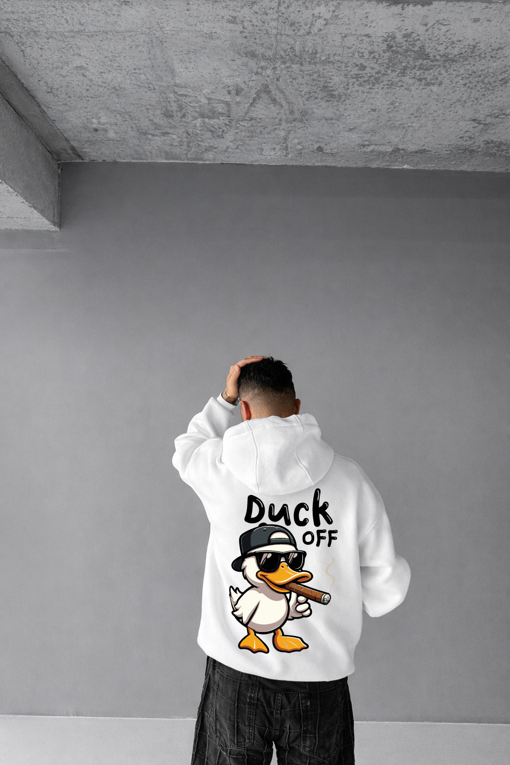 Off-White "Duck Off" Printed Oversize Hoodie