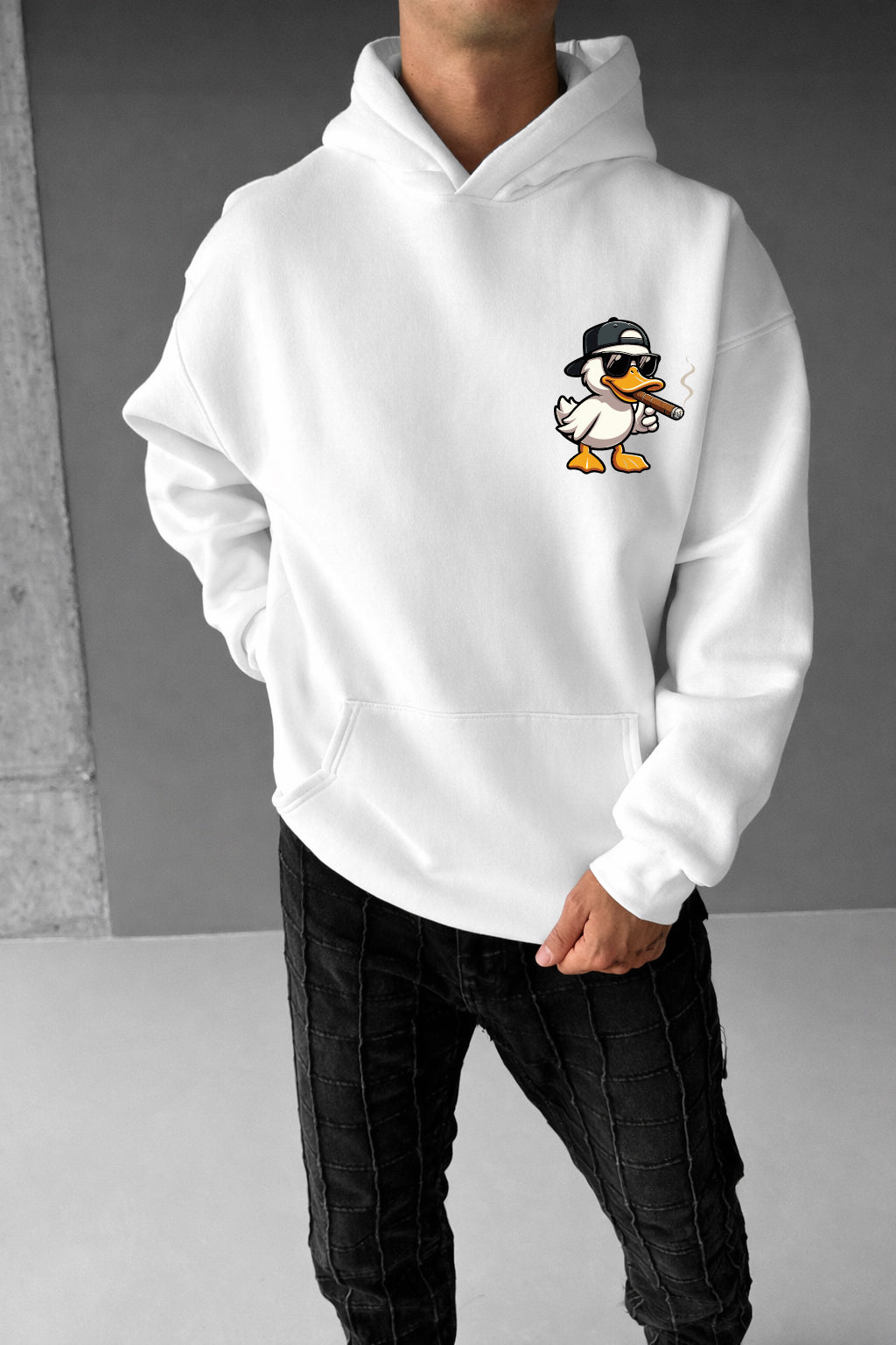 Off-White "Duck Off" Printed Oversize Hoodie