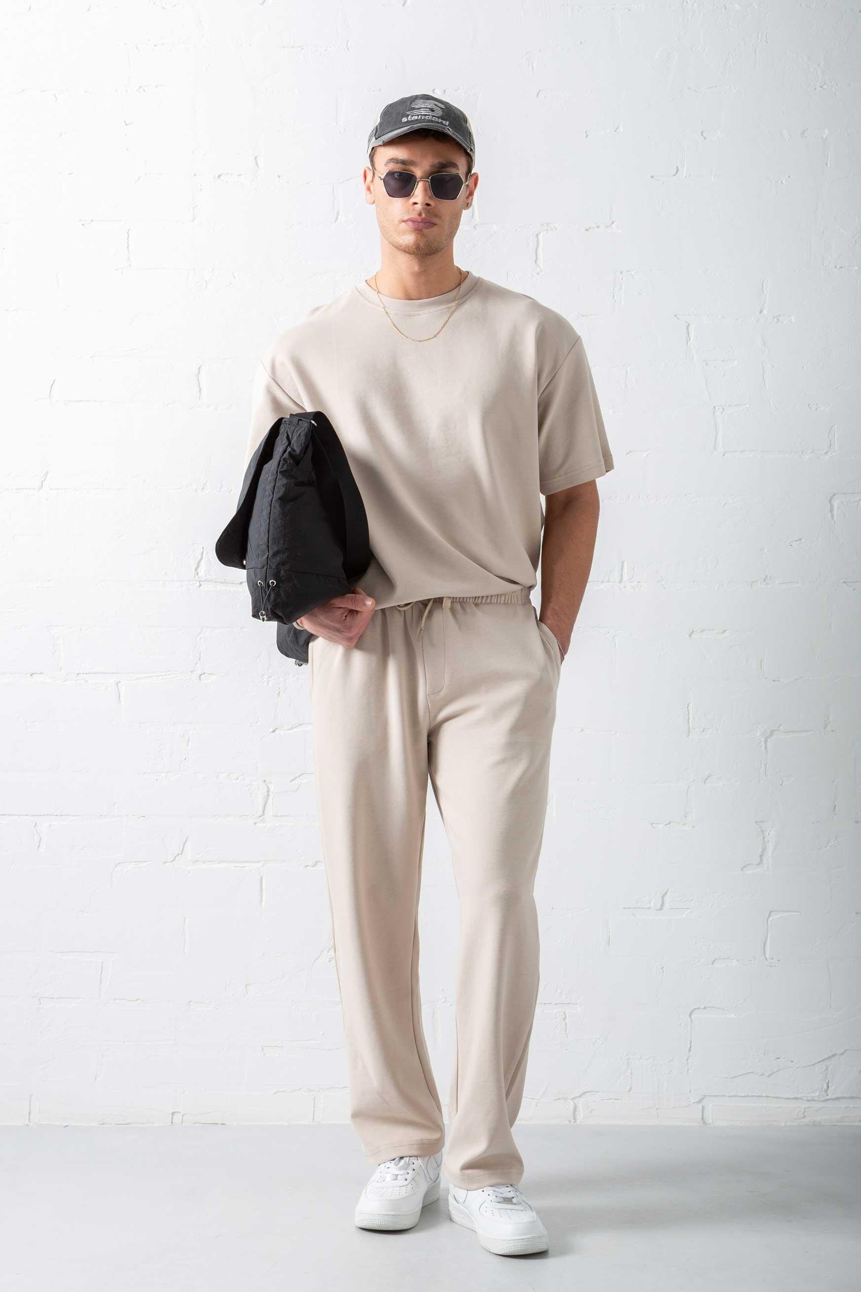 Beige Basic summer sweatpants