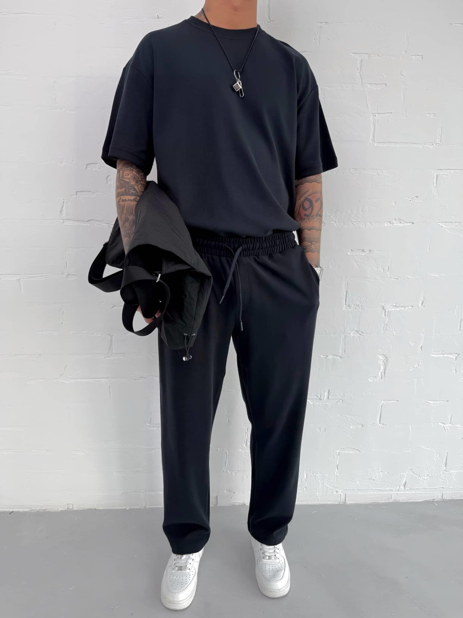 Black Basic summer sweatpants