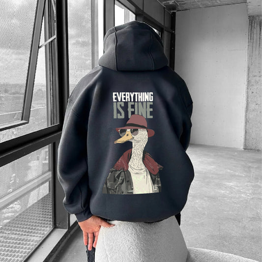 Smoked "Fine" Printed Oversize Hoodie