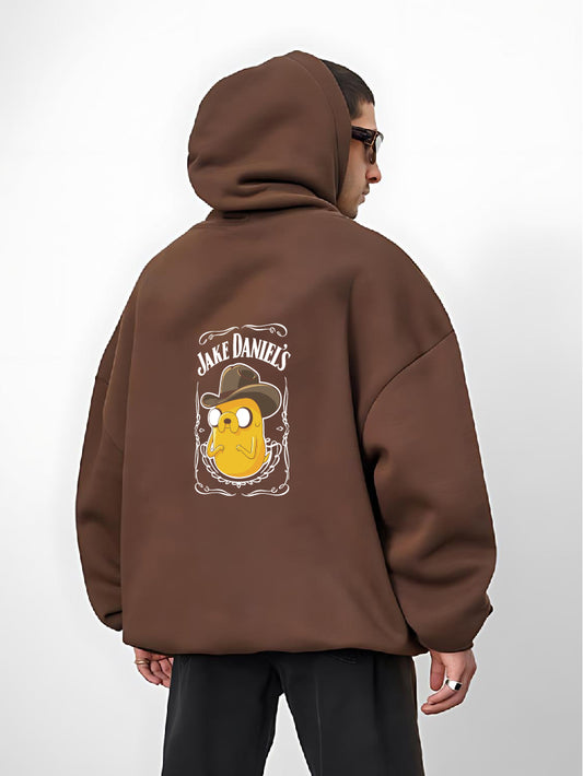 Brown "Jake" Printed Oversize Hoodie