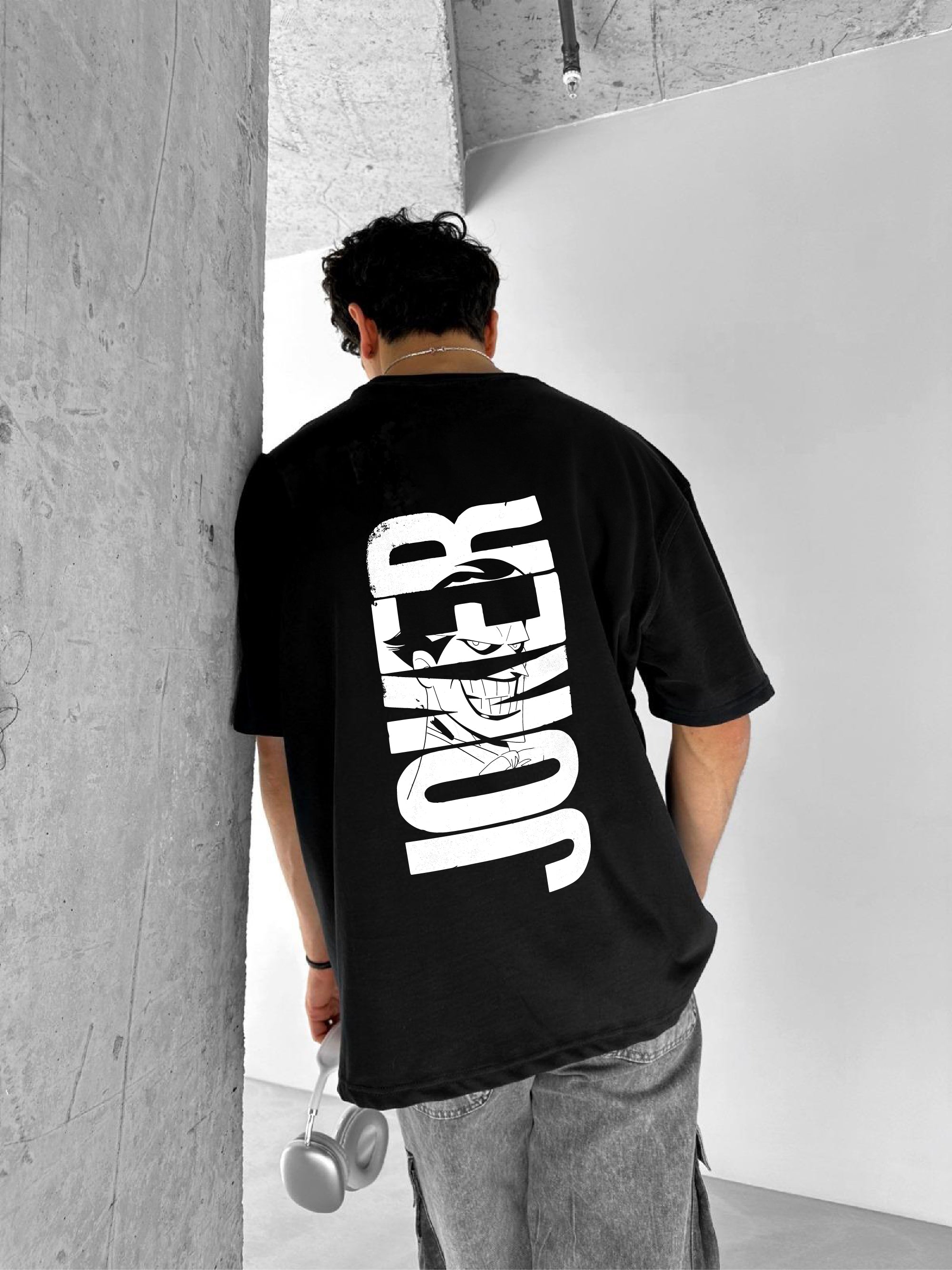 Black "Joker" Printed Over size T-Shirt